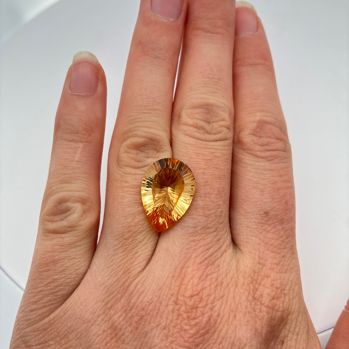 18x13 Pear Fantasy Cut Loose Citrine, 8.25 carat