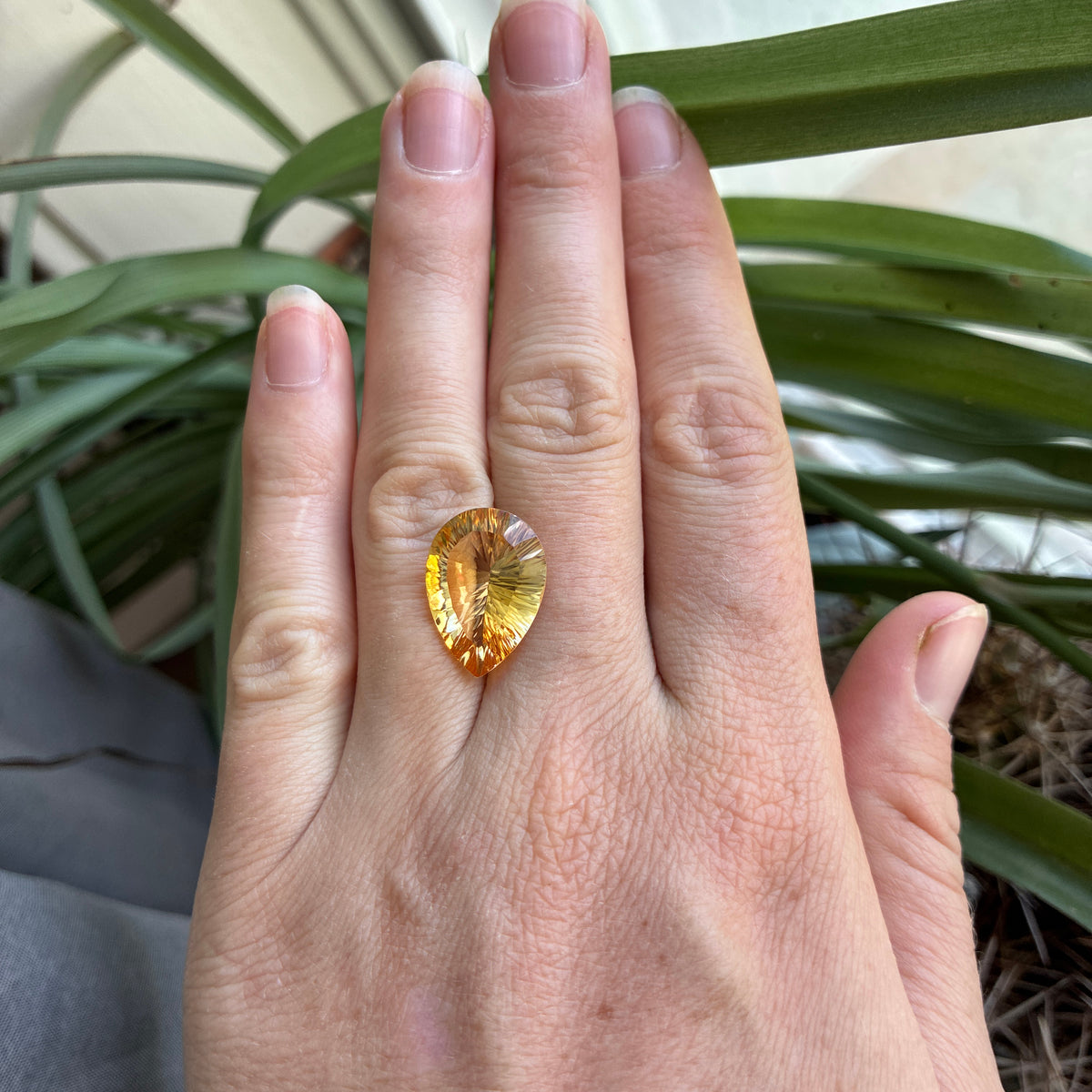 18x13 Pear Fantasy Cut Loose Citrine, 8.25 carat