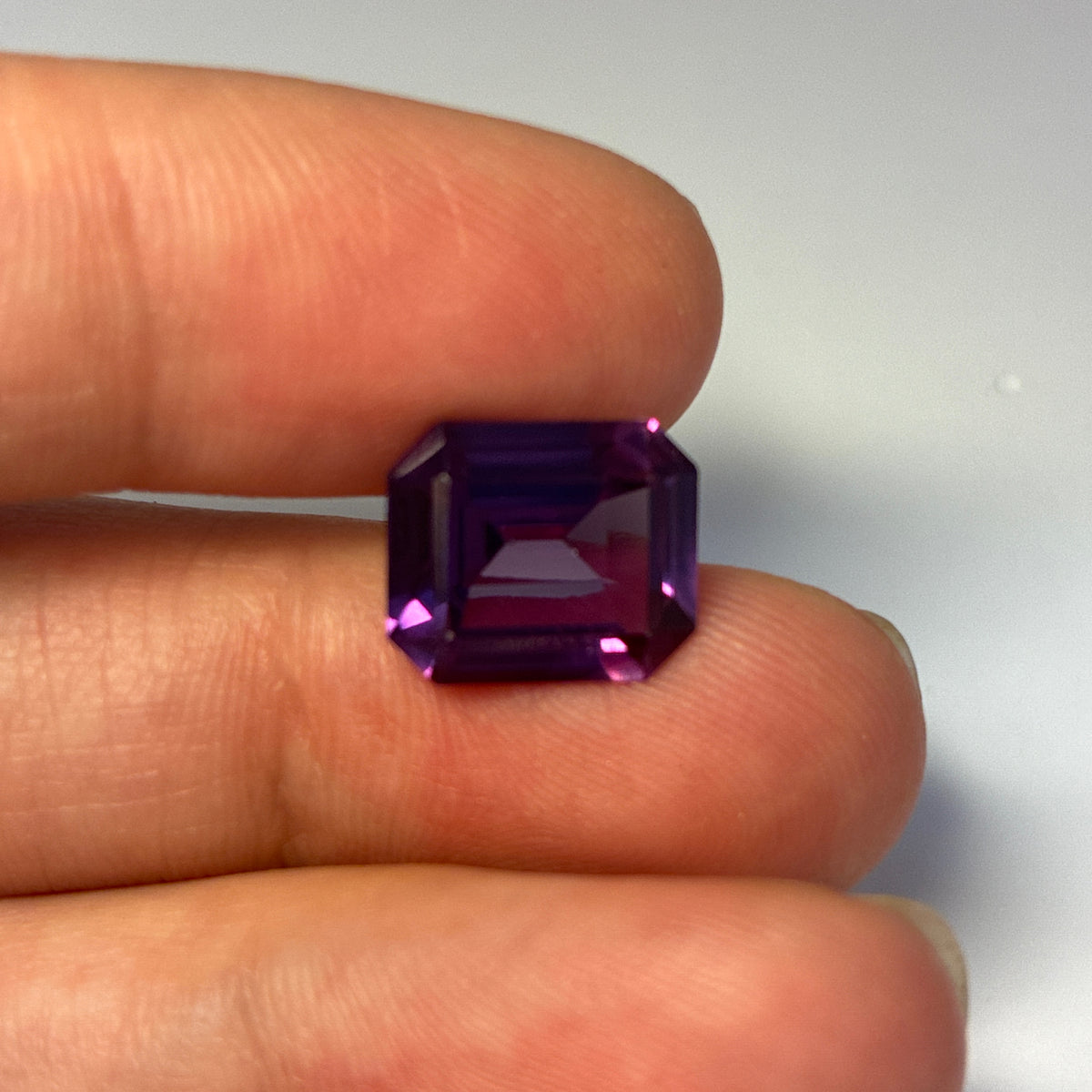 12x10mm Purple Synthetic Sapphire, 6.48 carat Lab Created Gem