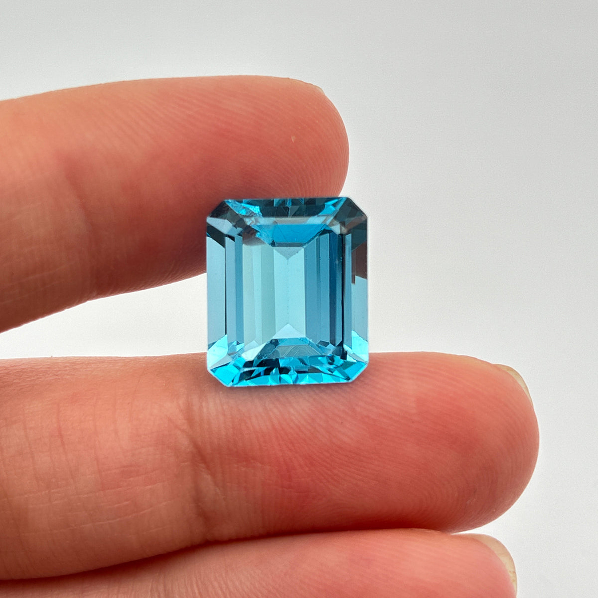 11.38 carat Emerald Cut Loose Blue Topaz