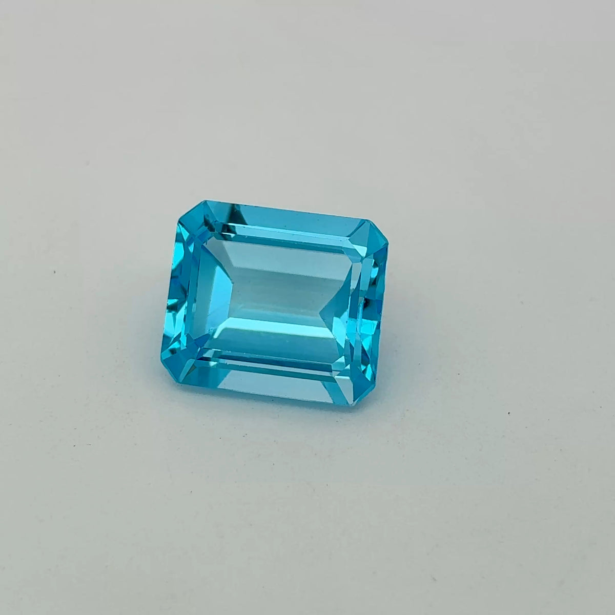 11.38 carat Emerald Cut Loose Blue Topaz
