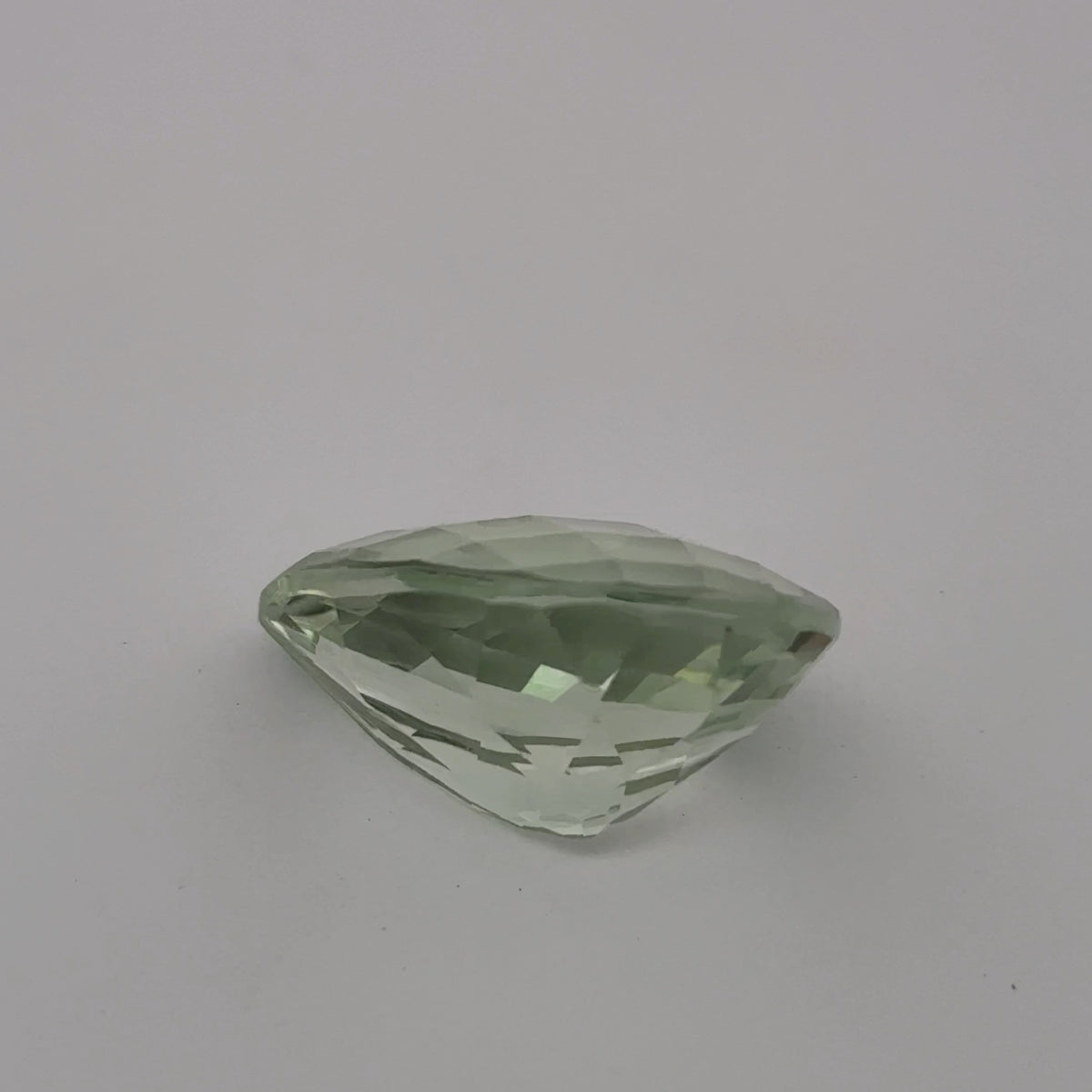 18x13mm Pear Cut Prasiolite, 9.90 carat Pale Green Quartz