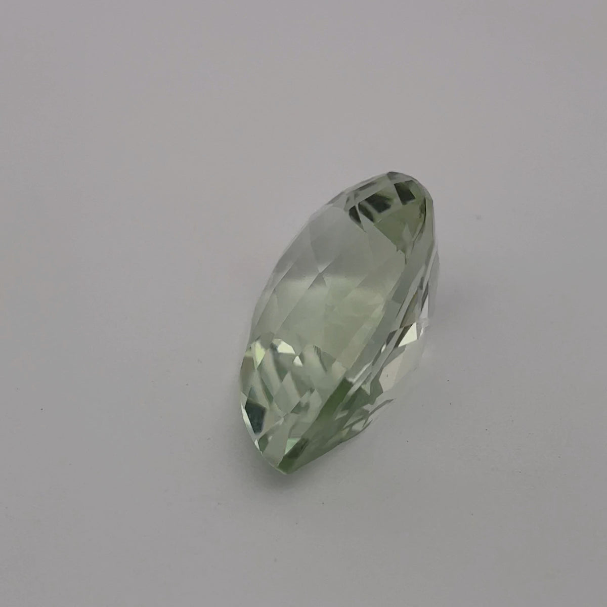 18x13mm Pear Cut Prasiolite, 9.90 carat Pale Green Quartz