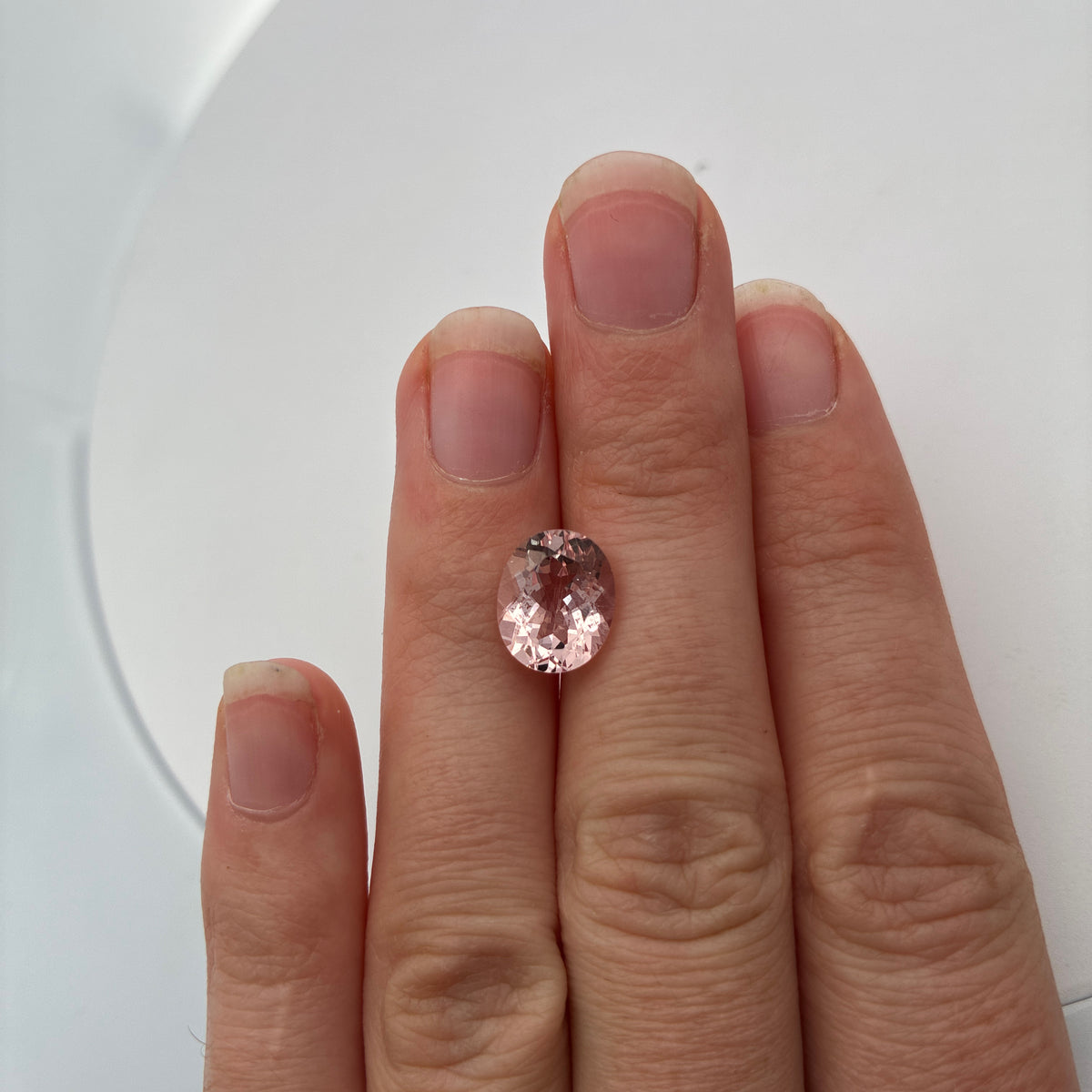 11x9mm Loose Oval Cut Morganite, 3.51 carat