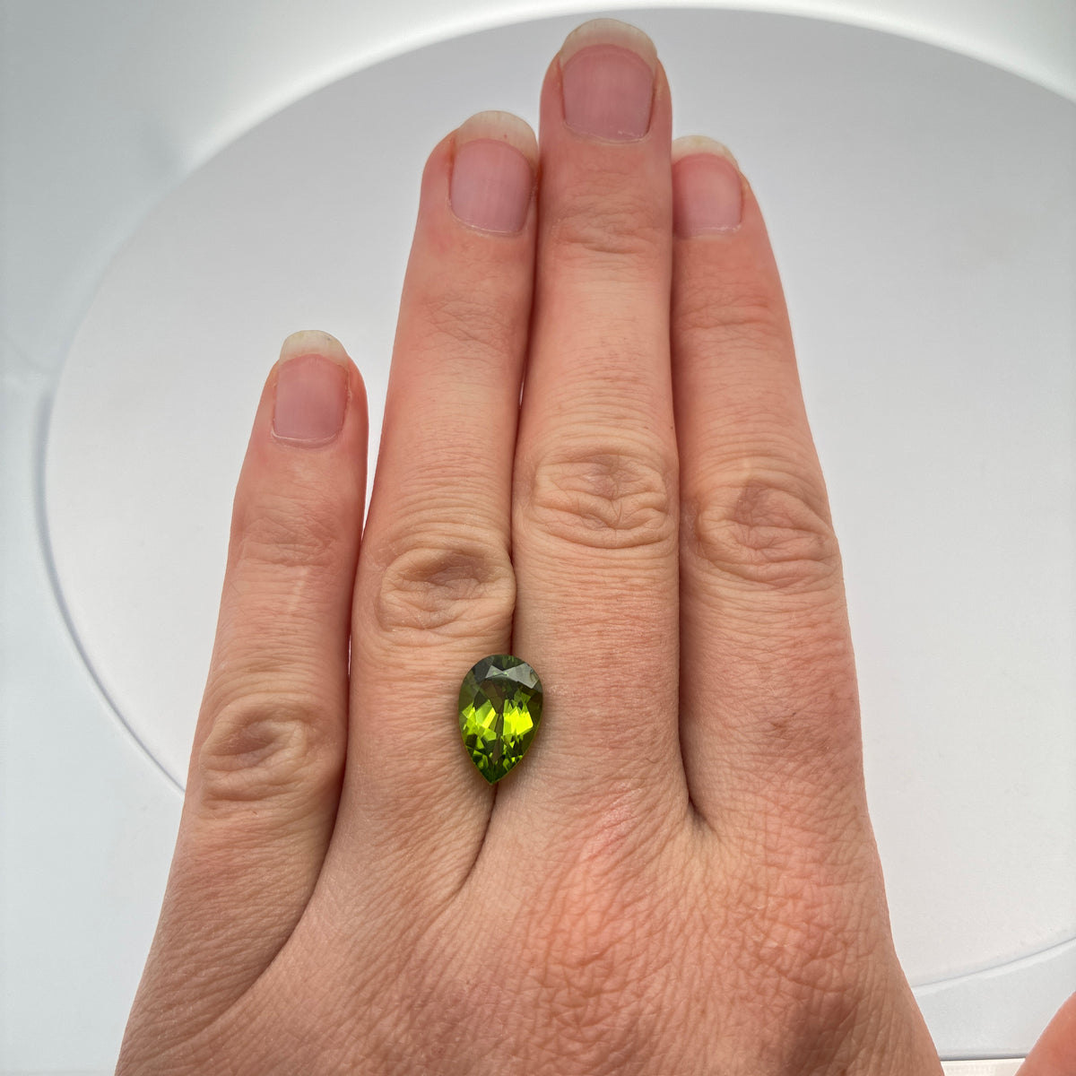 12x8mm Pear cut Peridot, 3.31 carats