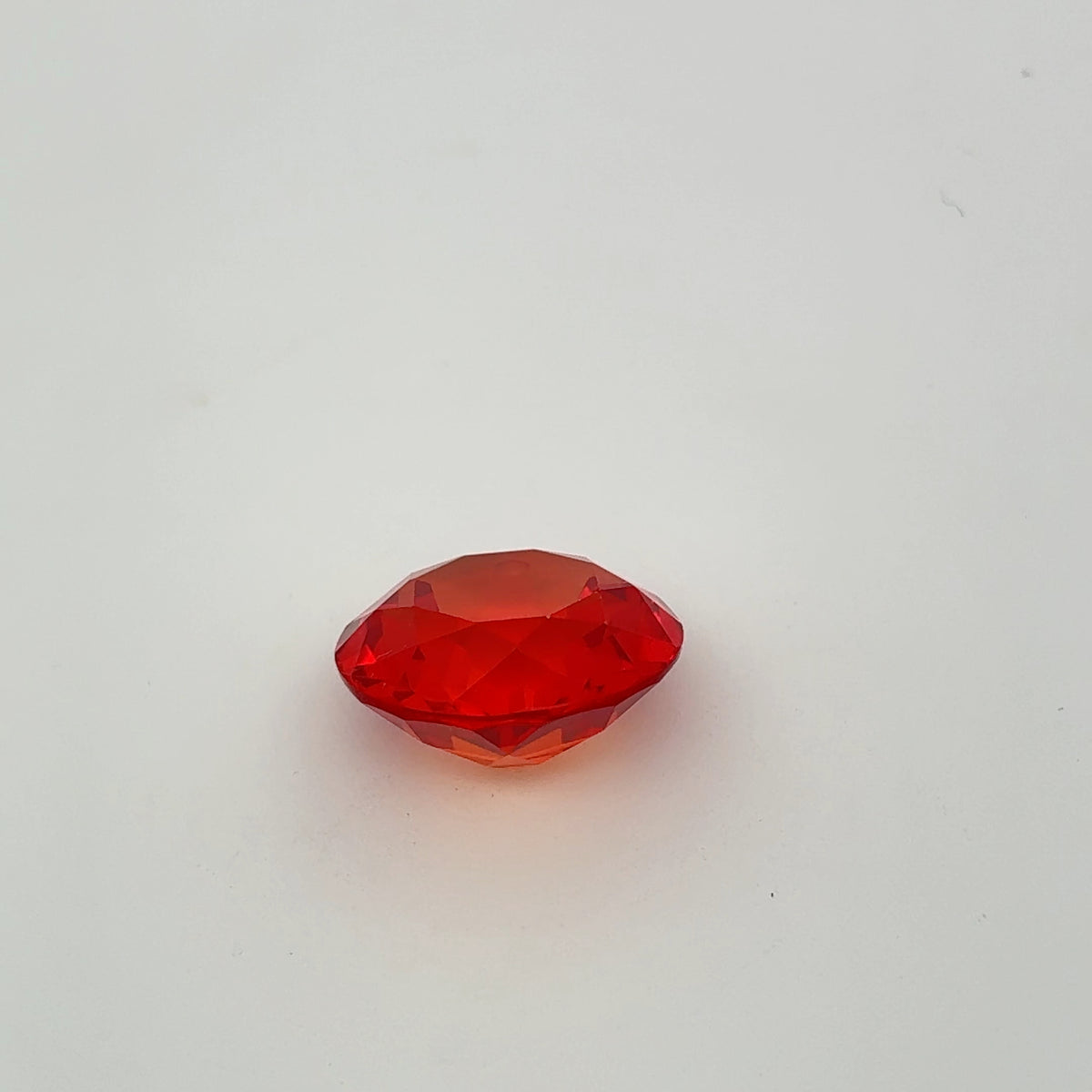 16mm Round Lab Sapphire, 19 carat Fiery Orange Red Synthetic Gem