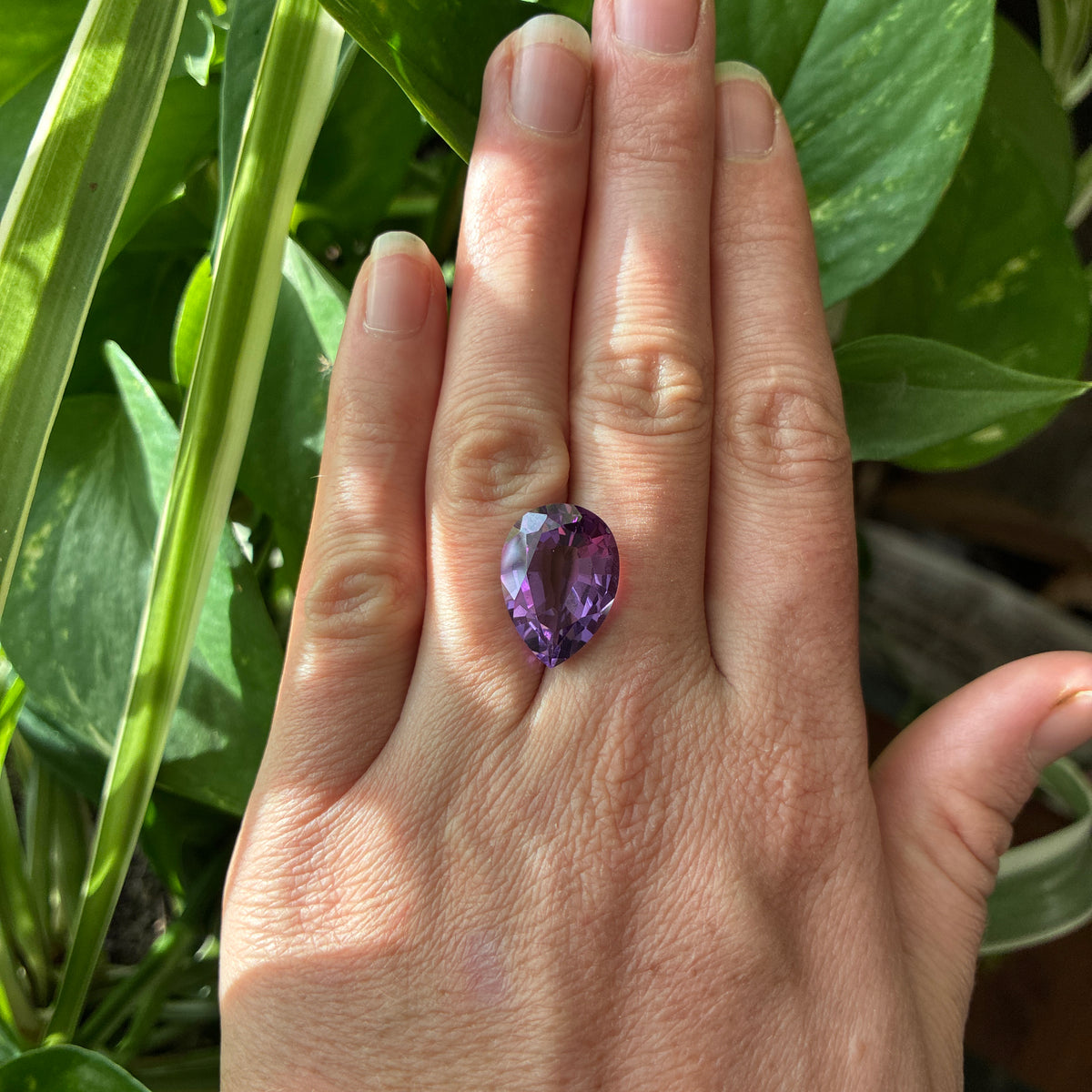 18x13mm Pear cut Amethyst, 10 carat Loose Purple Gemstone