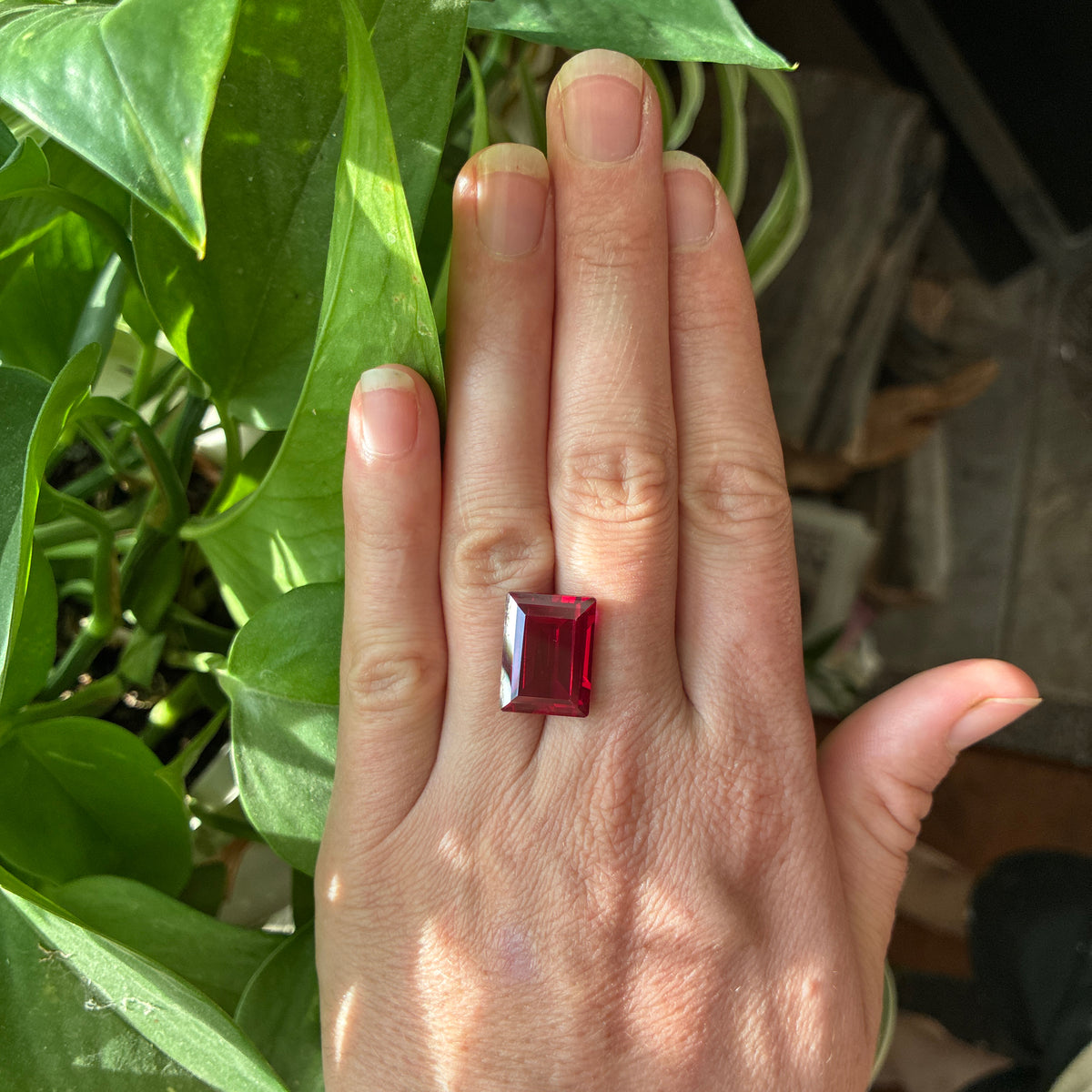 16x12mm Deep Red Lab Ruby, 15.42 carats