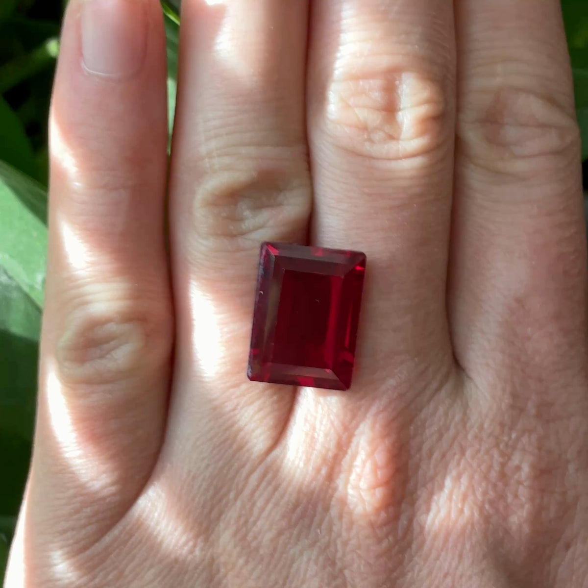 16x12mm Deep Red Lab Ruby, 15.42 carats