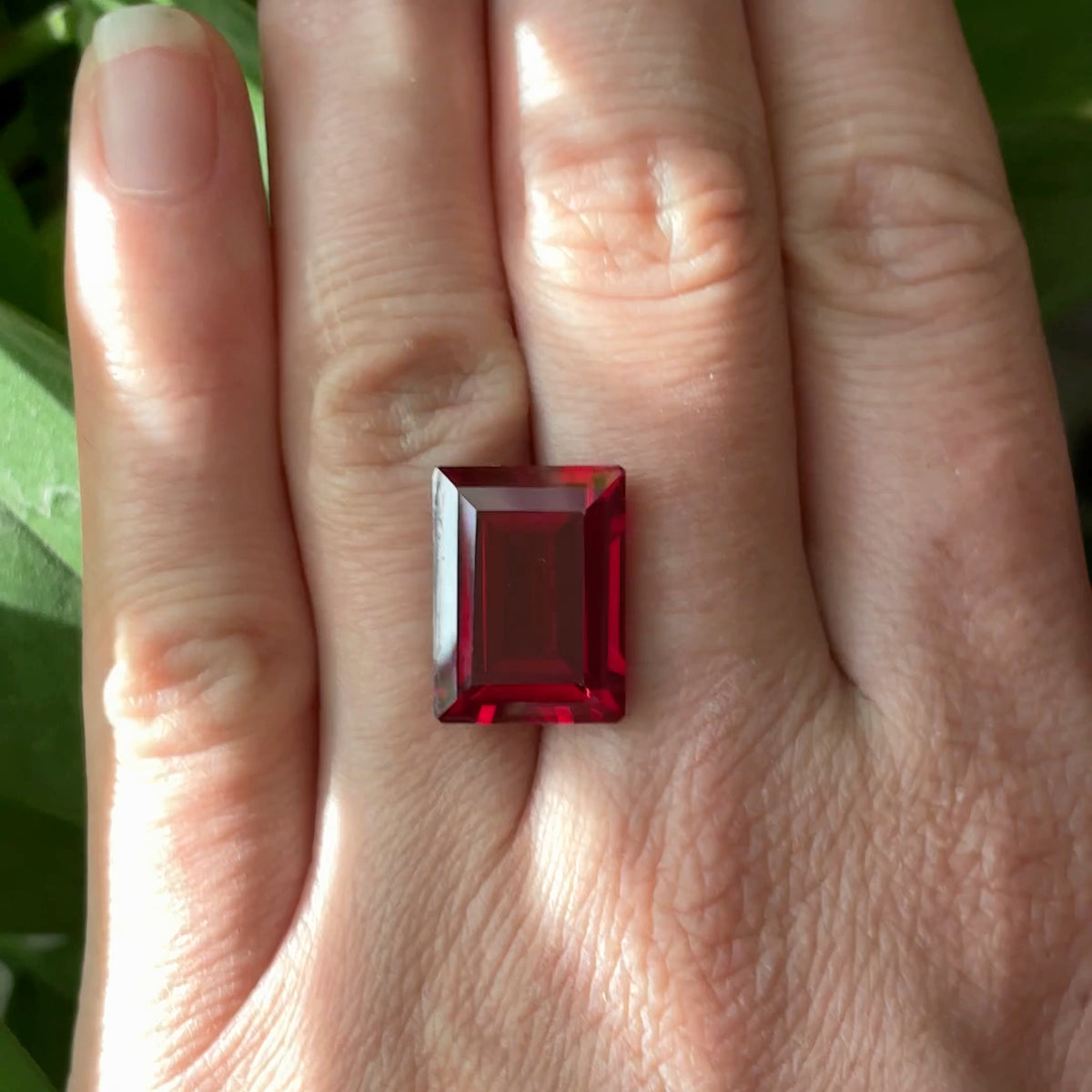16x12mm Deep Red Lab Ruby, 15.42 carats
