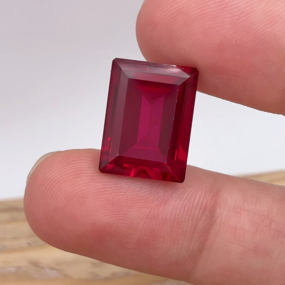 16x12mm Deep Red Lab Ruby, 15.42 carats