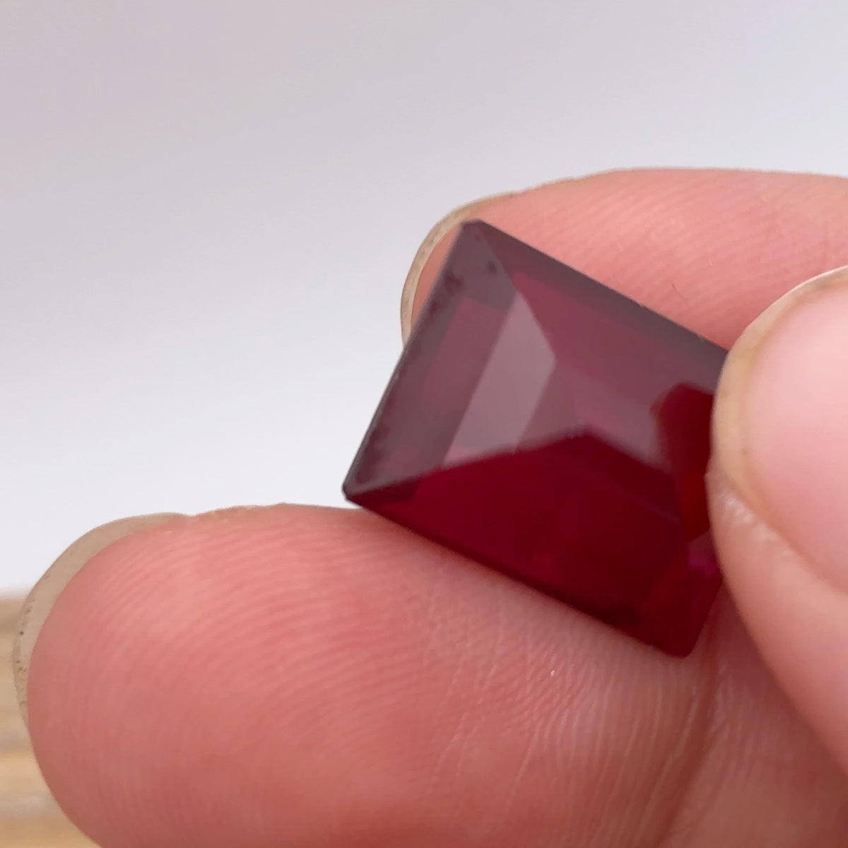 16x12mm Deep Red Lab Ruby, 15.42 carats
