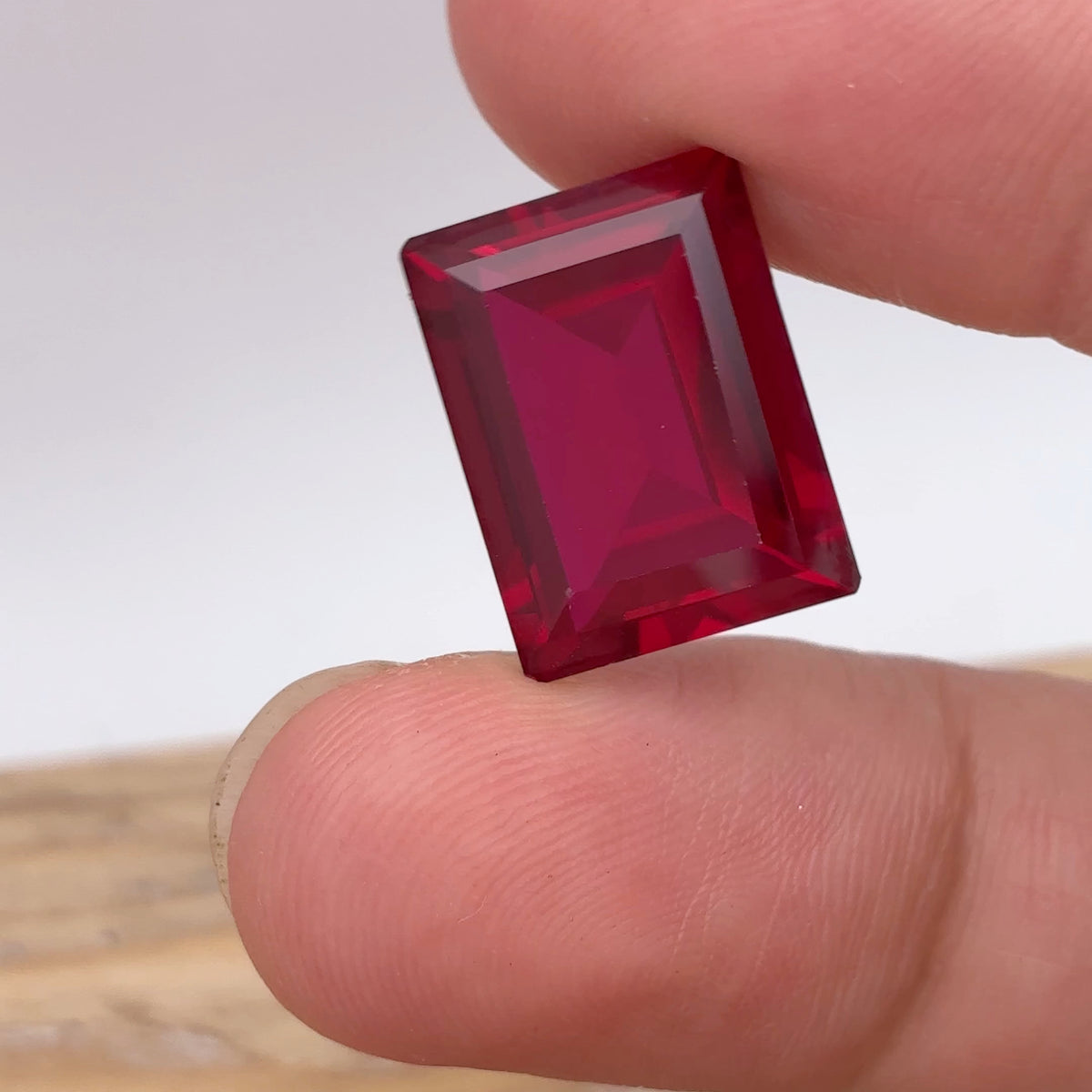 16x12mm Deep Red Lab Ruby, 15.42 carats