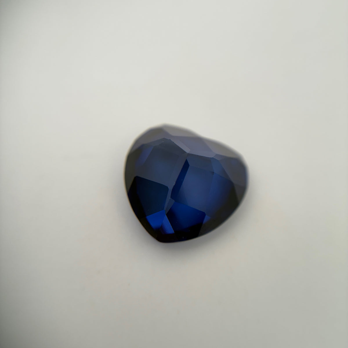 12mm Heart-Cut Lab Created Blue Sapphire, 7.65 carat