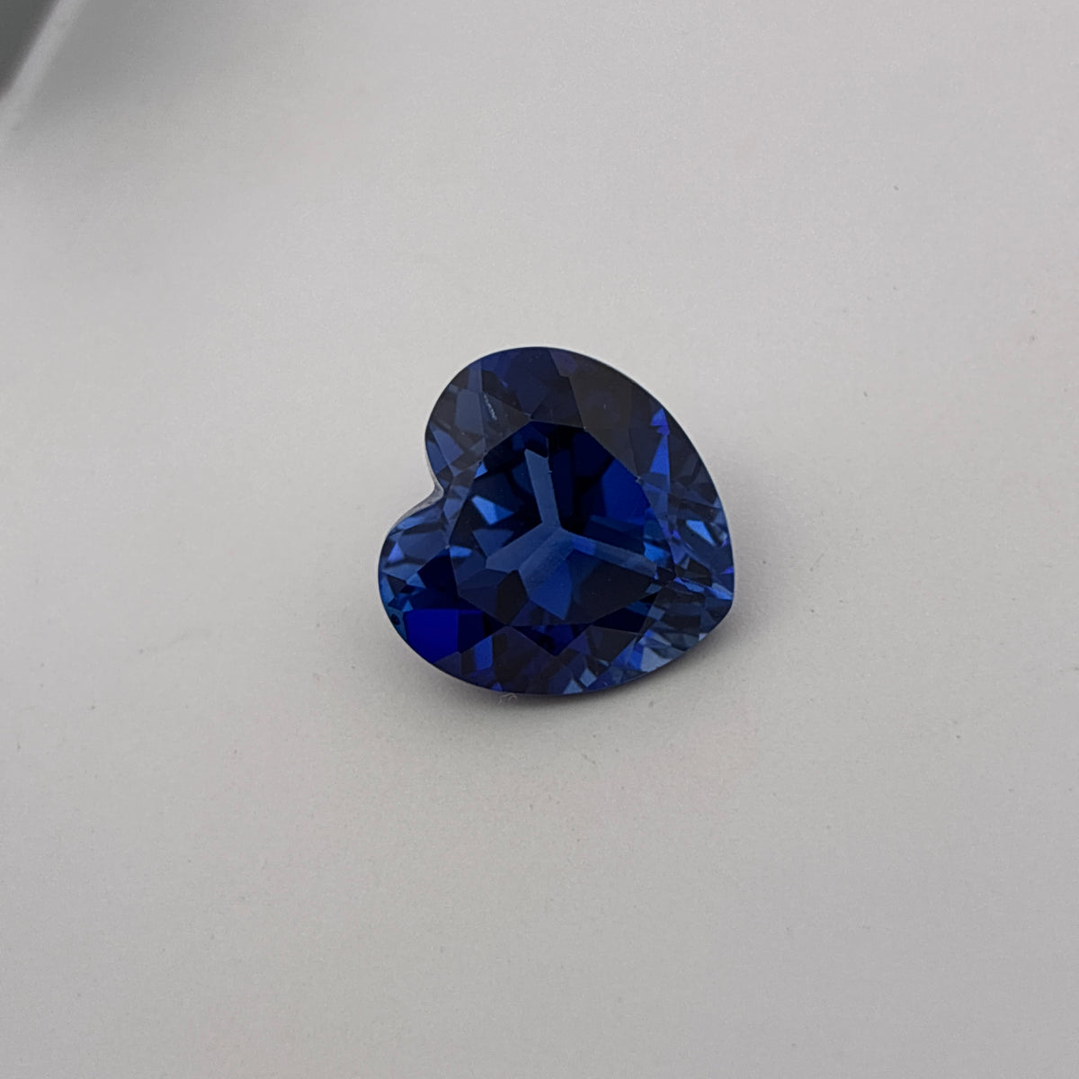 12mm Heart-Cut Lab Created Blue Sapphire, 7.65 carat