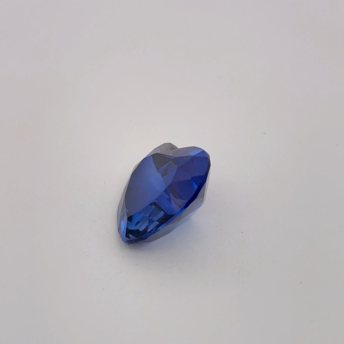 12mm Heart-Cut Lab Created Blue Sapphire, 7.65 carat