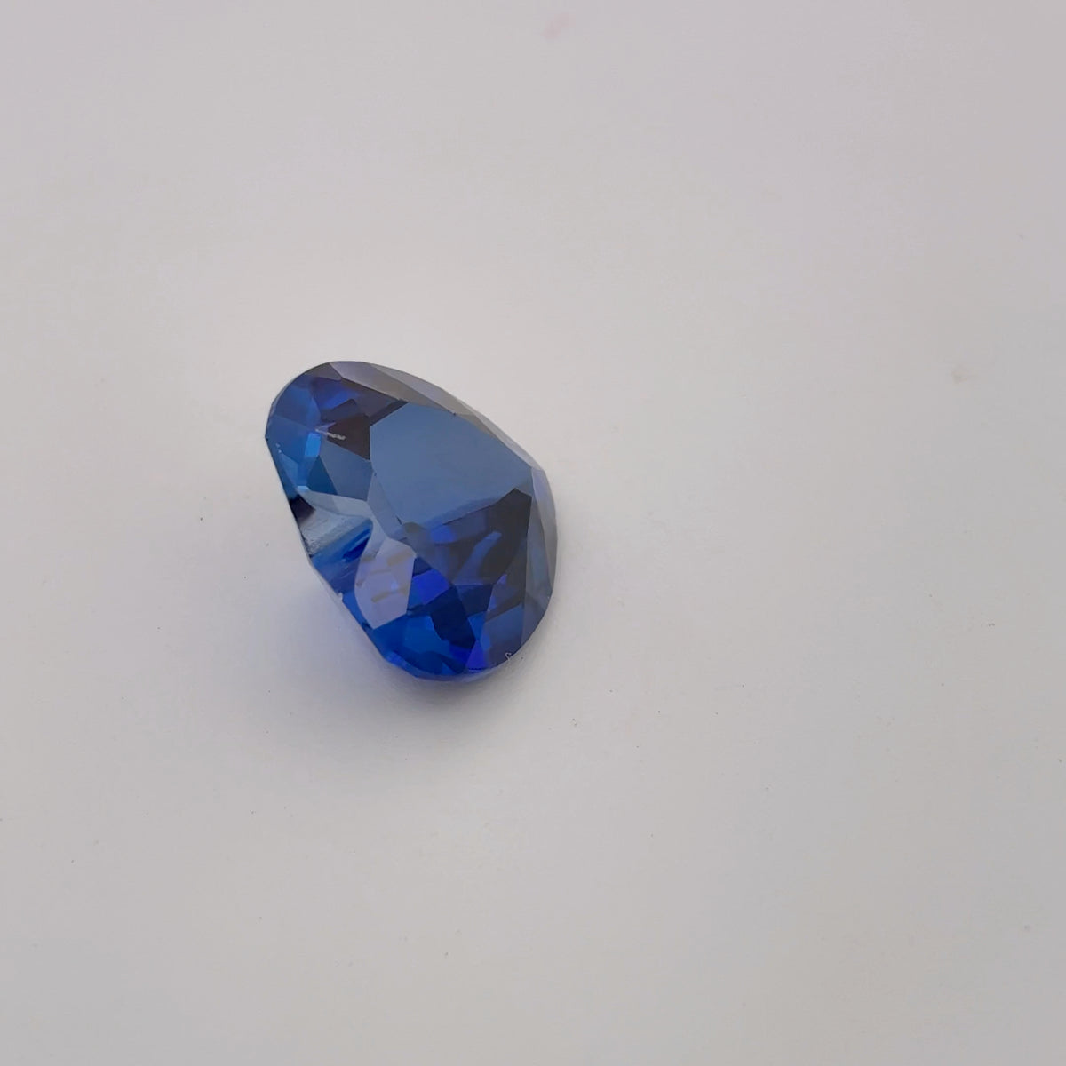 12mm Heart-Cut Lab Created Blue Sapphire, 7.65 carat