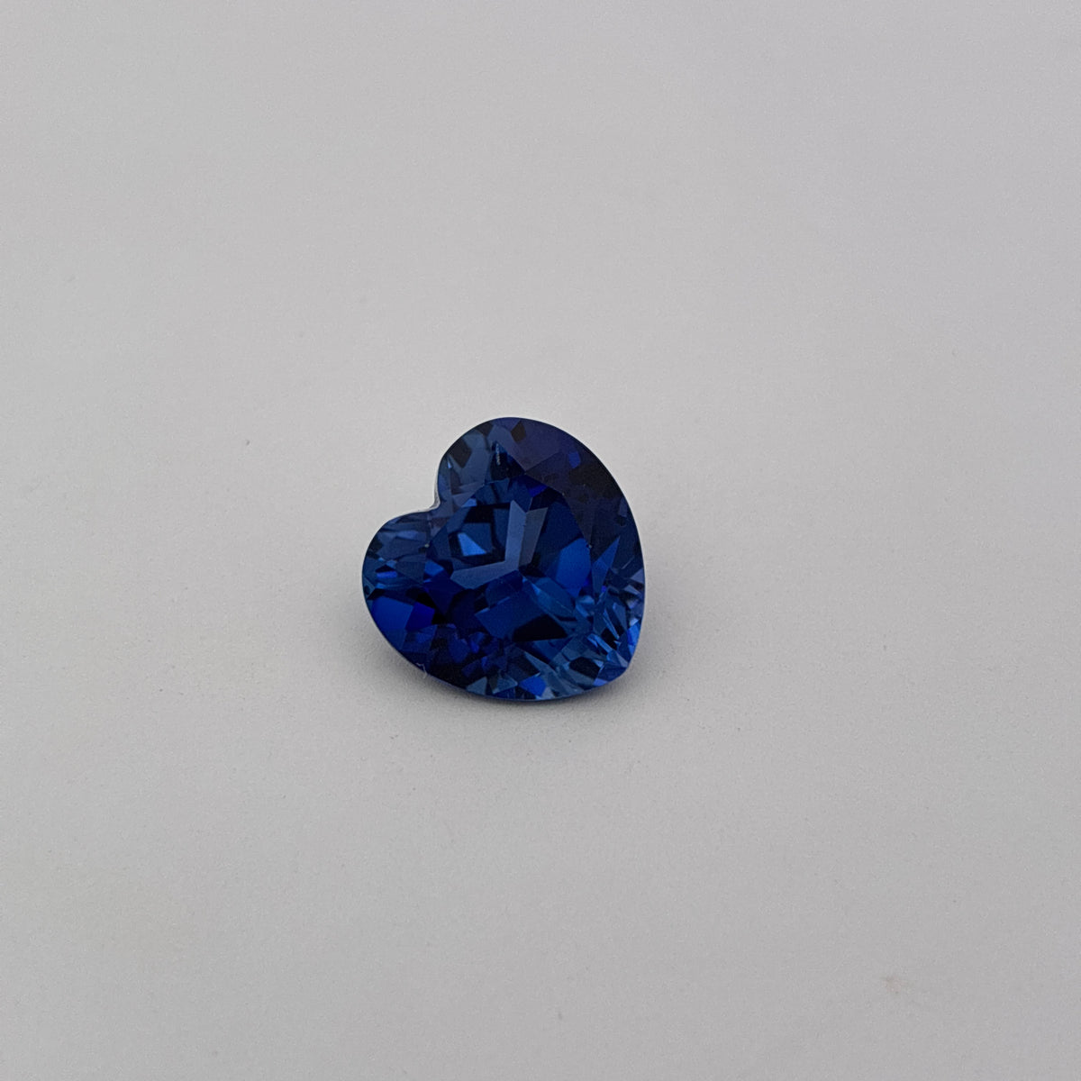 12mm Heart-Cut Lab Created Blue Sapphire, 7.65 carat