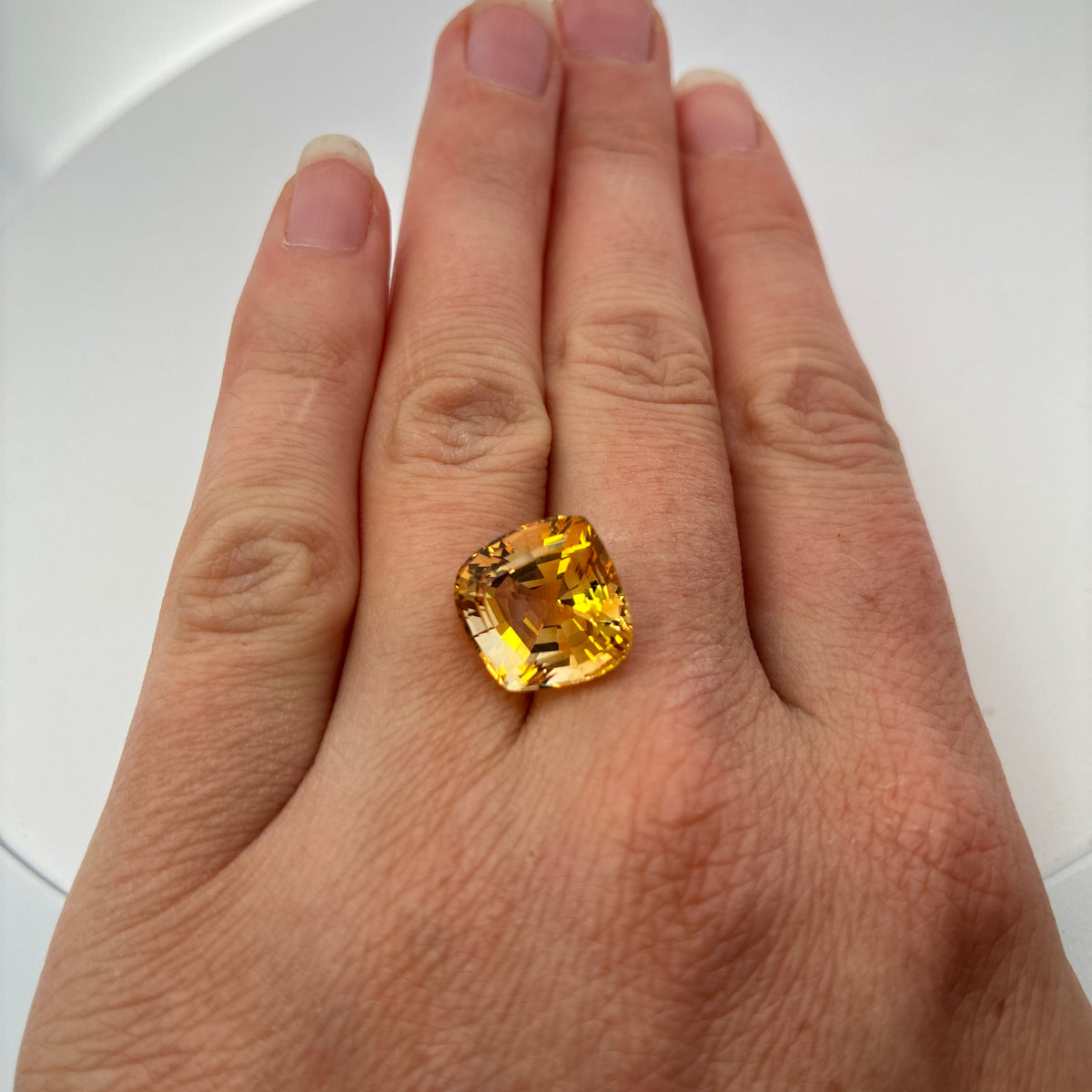 14mm Fancy Cut Golden Citrine 8.56 carat