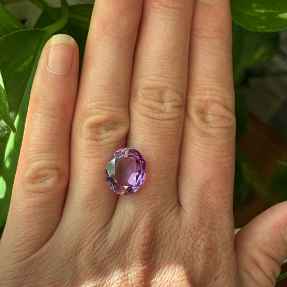 14x12mm Purple Lab Sapphire, 10 carat Synthetic Gemstone