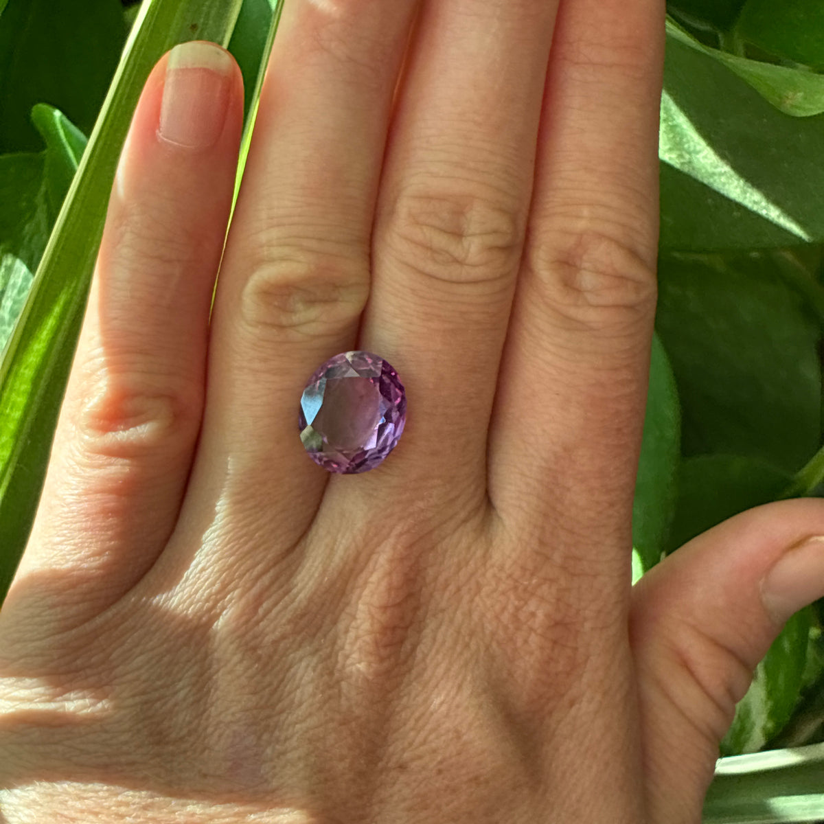 14x12mm Purple Lab Sapphire, 10 carat Synthetic Gemstone