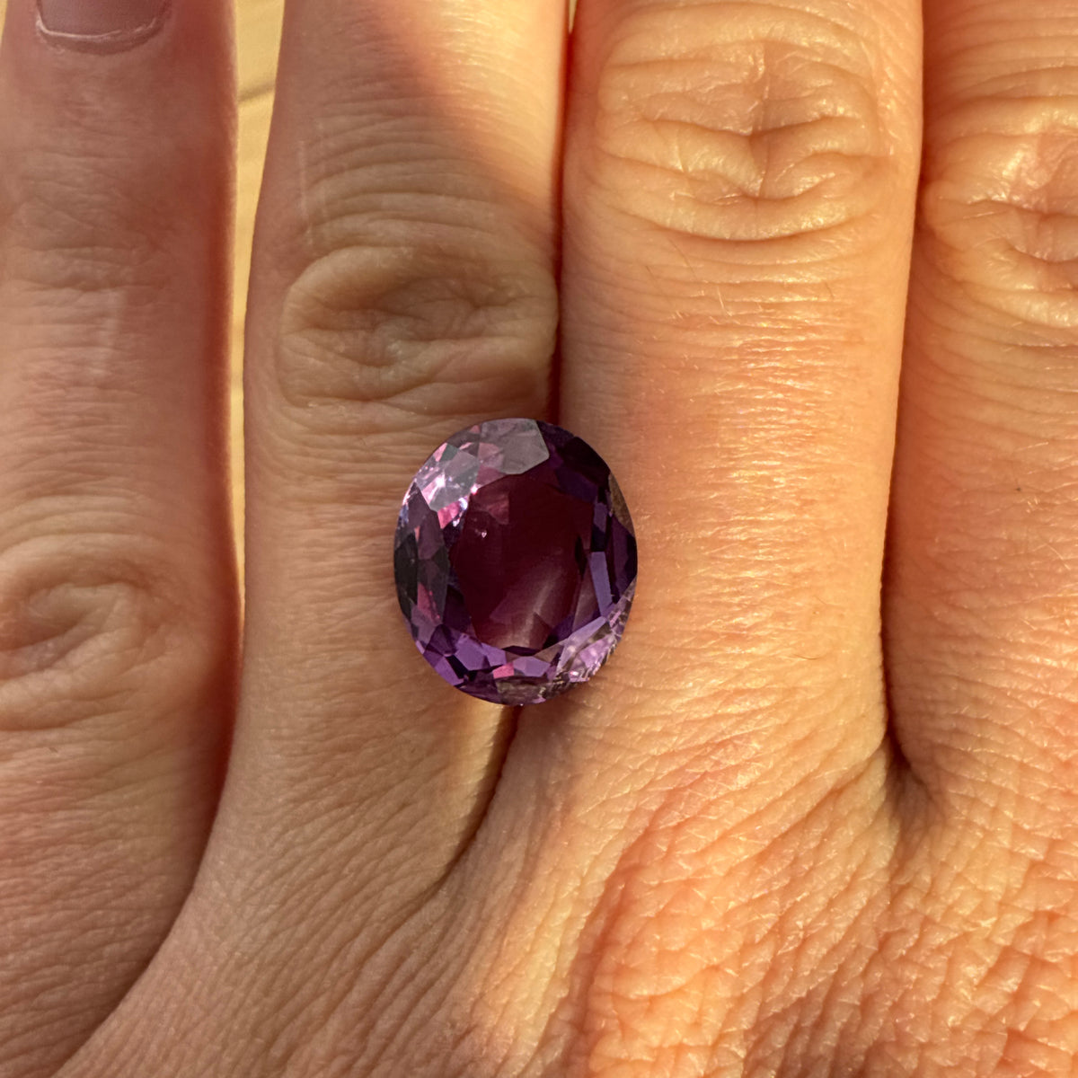 14x12mm Purple Lab Sapphire, 10 carat Synthetic Gemstone
