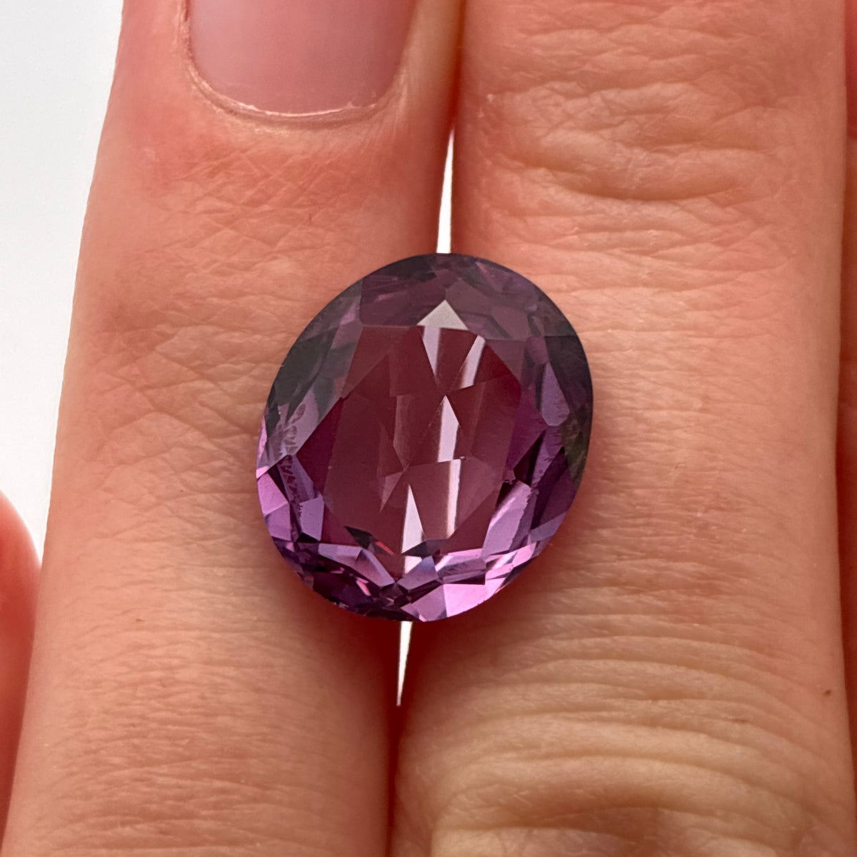 14x12mm Purple Lab Sapphire, 10 carat Synthetic Gemstone