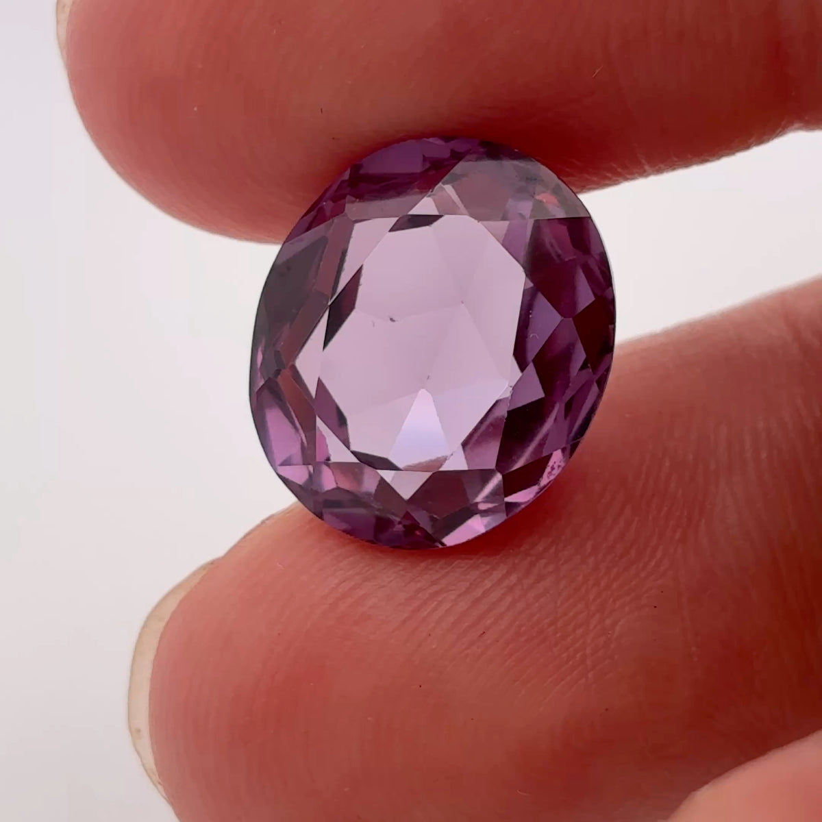 14x12mm Purple Lab Sapphire, 10 carat Synthetic Gemstone
