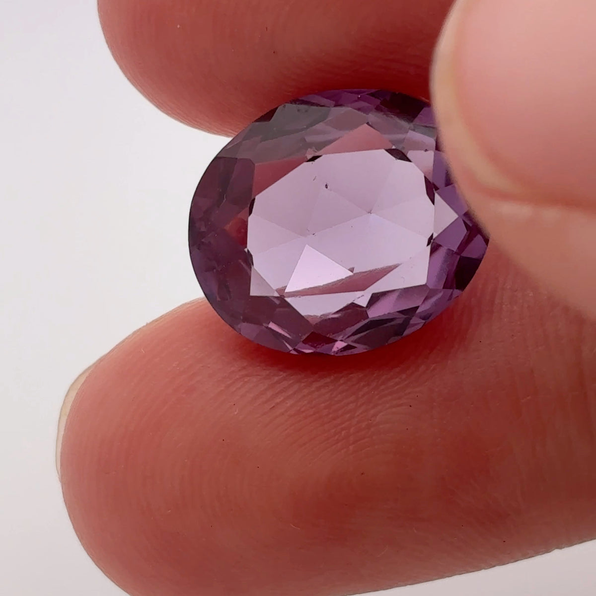 14x12mm Purple Lab Sapphire, 10 carat Synthetic Gemstone