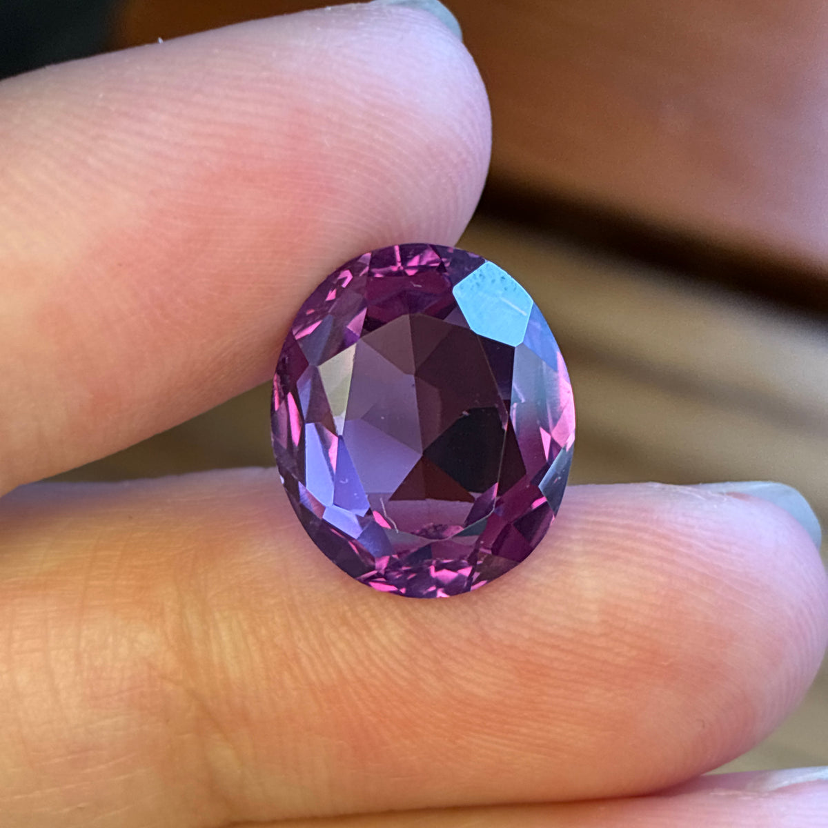 14x12mm Purple Lab Sapphire, 10 carat Synthetic Gemstone