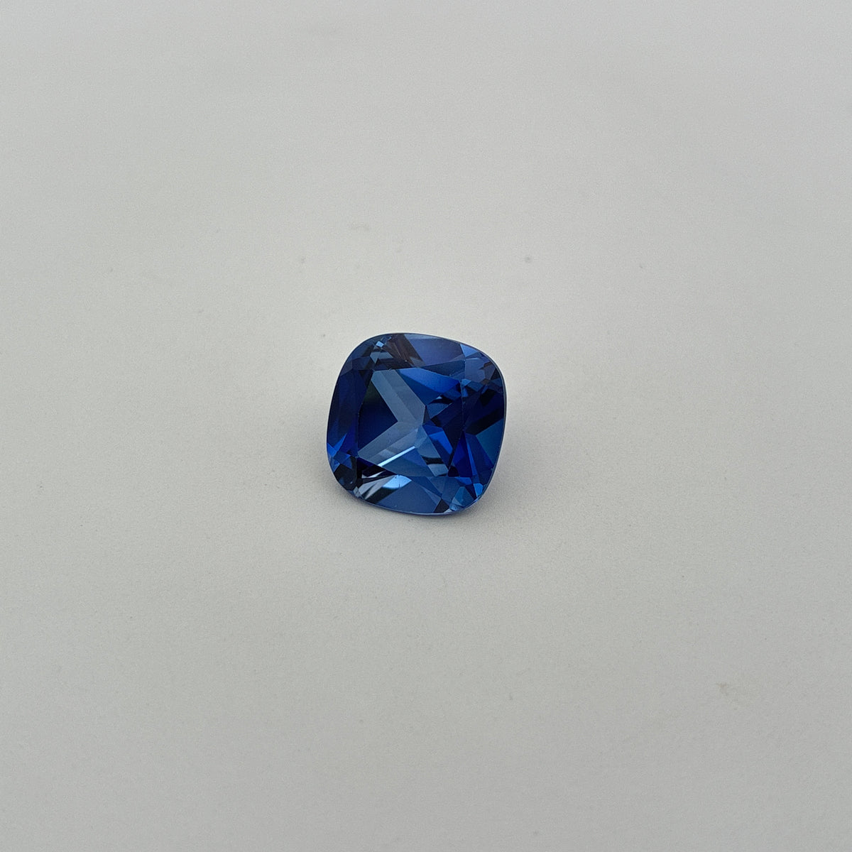 12mm Cushion Cut Lab Created Blue Loose Sapphire, 9 carat Synthetic Gem