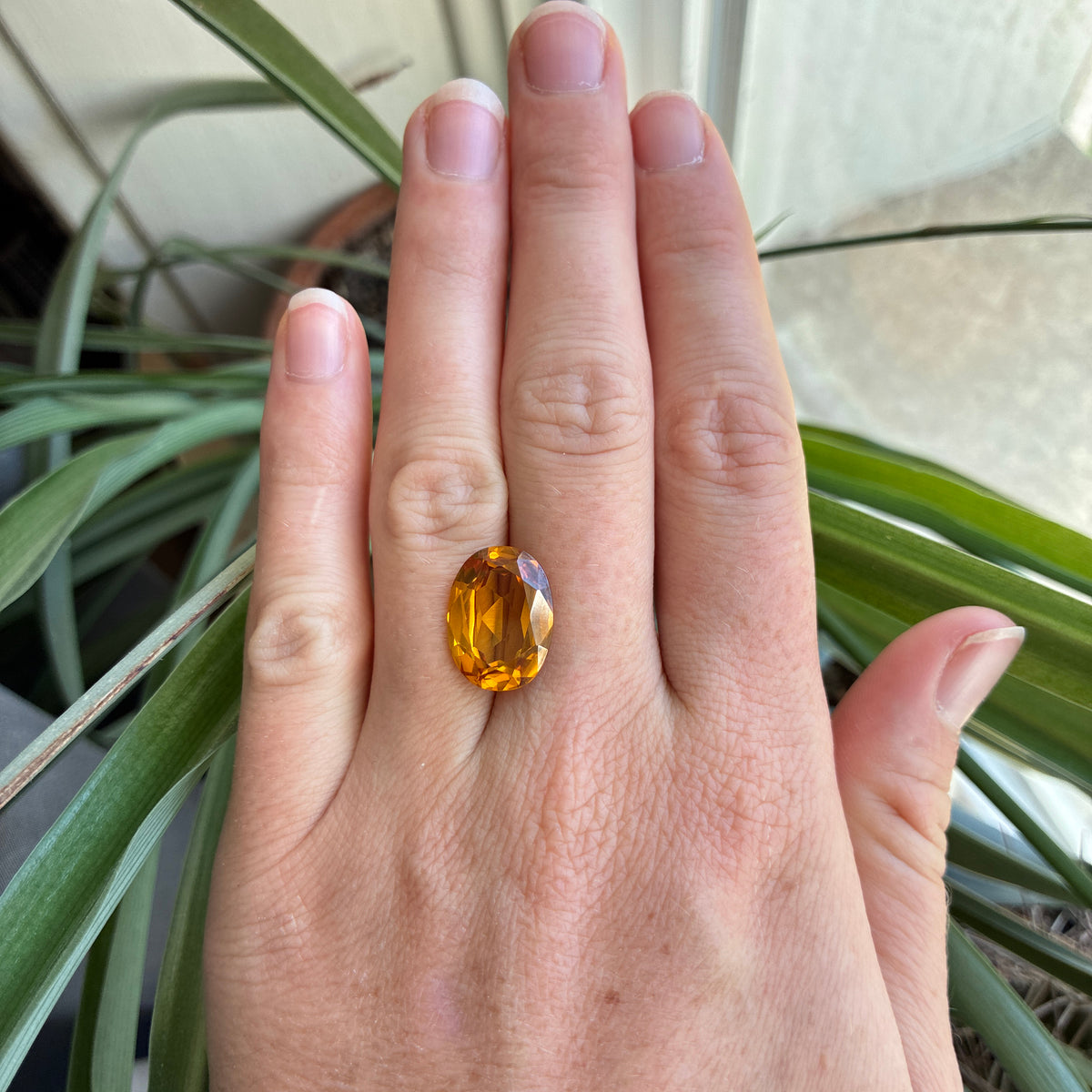 16x12mm Lab Created Golden Yellow Sapphire, 10.70 carat