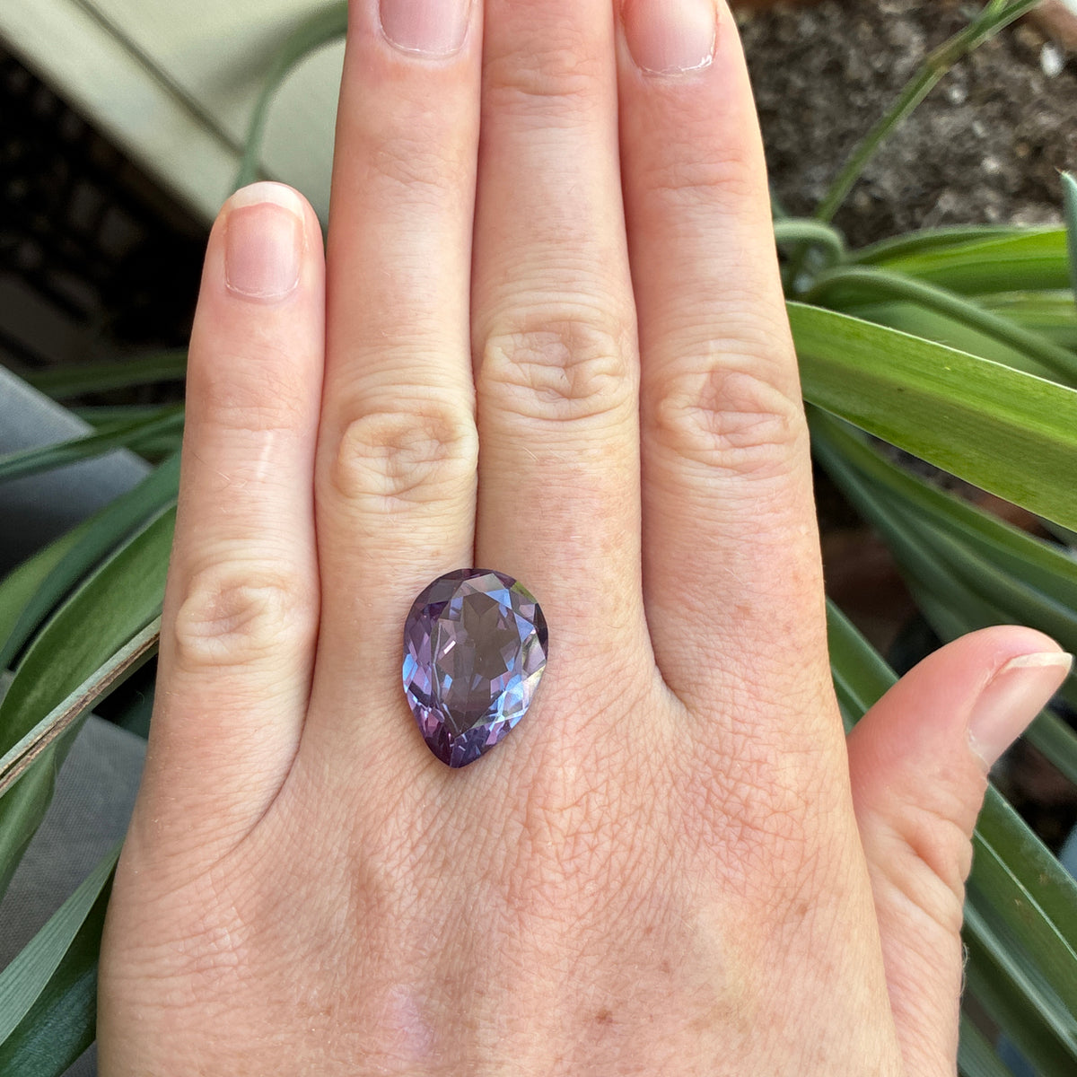 19x14mm Pear Cut Lab Sapphire, Synthetic Purple Gemstone