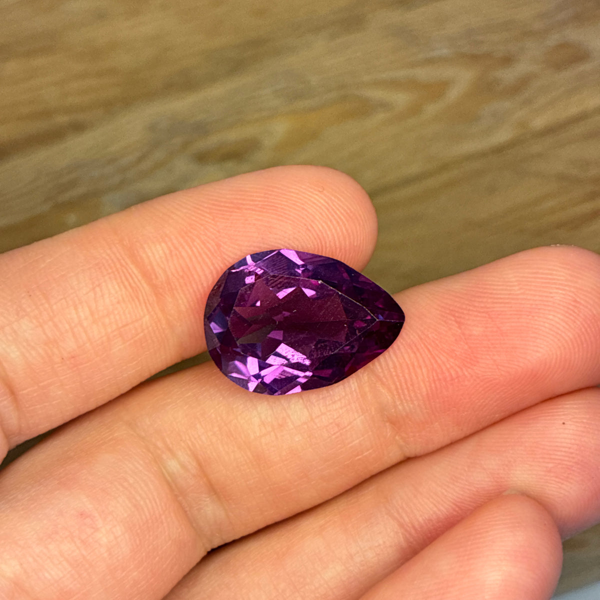 19x14mm Pear Cut Lab Sapphire, Synthetic Purple Gemstone