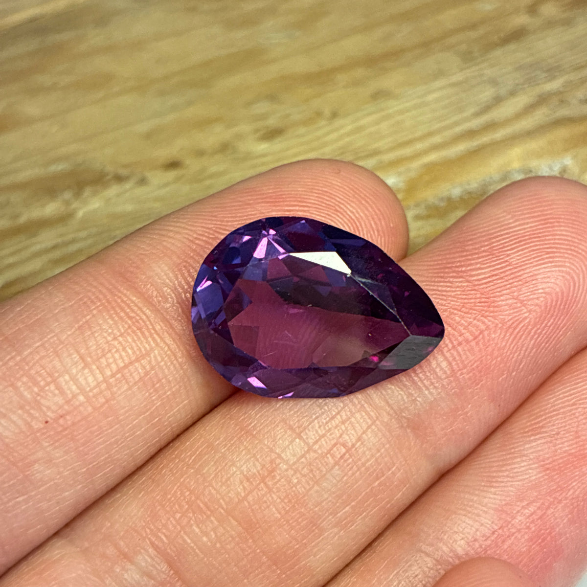 19x14mm Pear Cut Lab Sapphire, Synthetic Purple Gemstone
