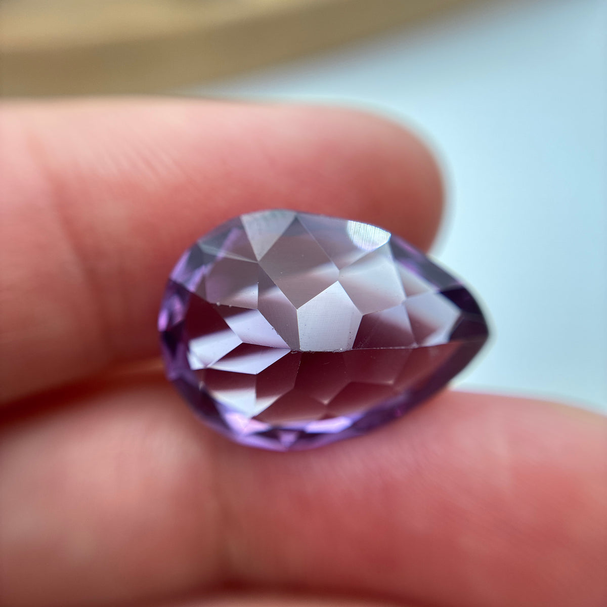 19x14mm Pear Cut Lab Sapphire, Synthetic Purple Gemstone