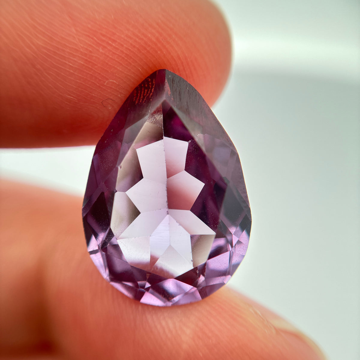 19x14mm Pear Cut Lab Sapphire, Synthetic Purple Gemstone
