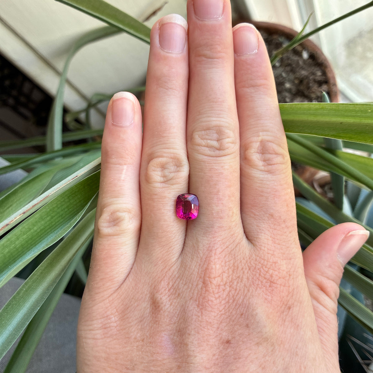2.40 carat Pink Rubellite Tourmaline, 8.5x7.5mm Cushion