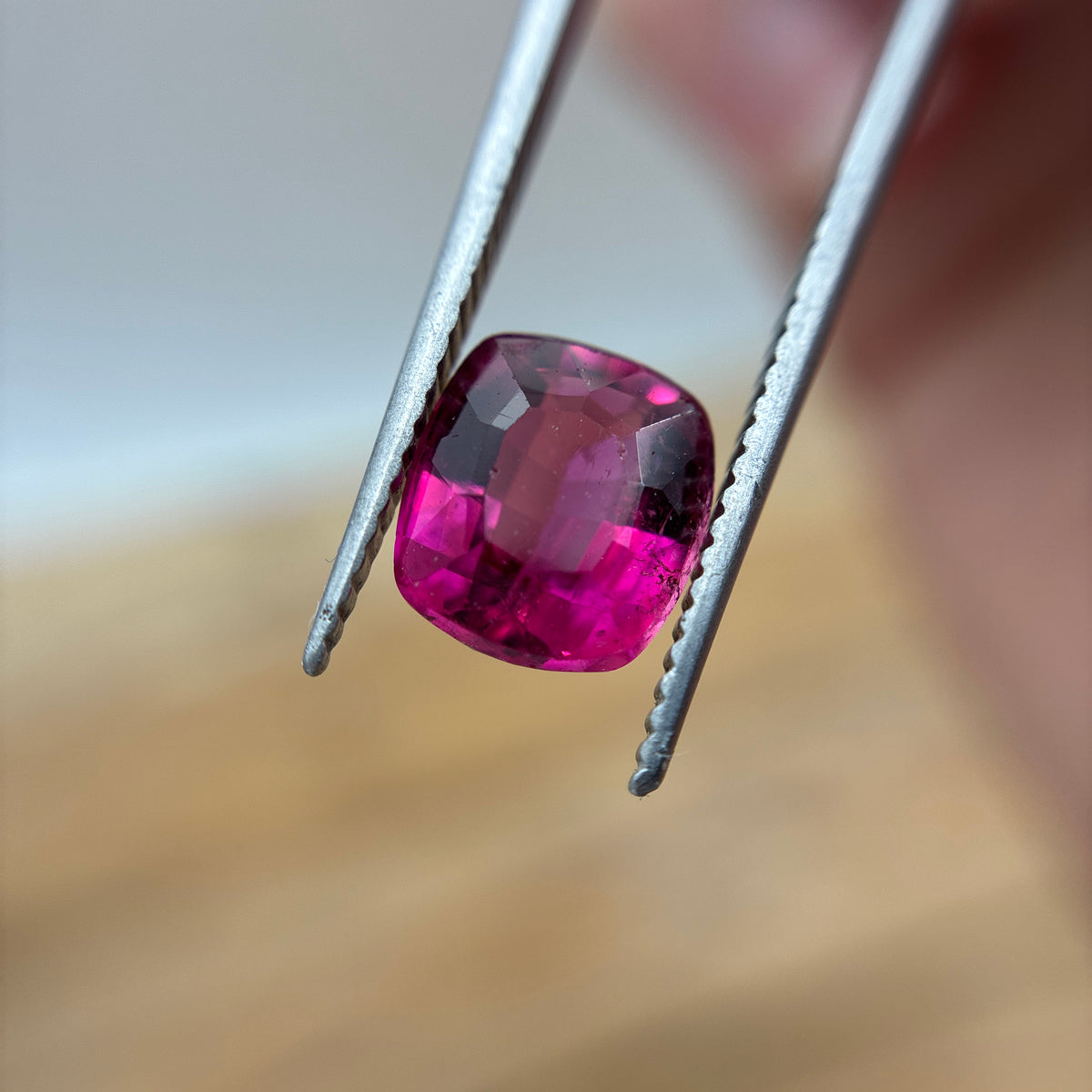 2.40 carat Pink Rubellite Tourmaline, 8.5x7.5mm Cushion