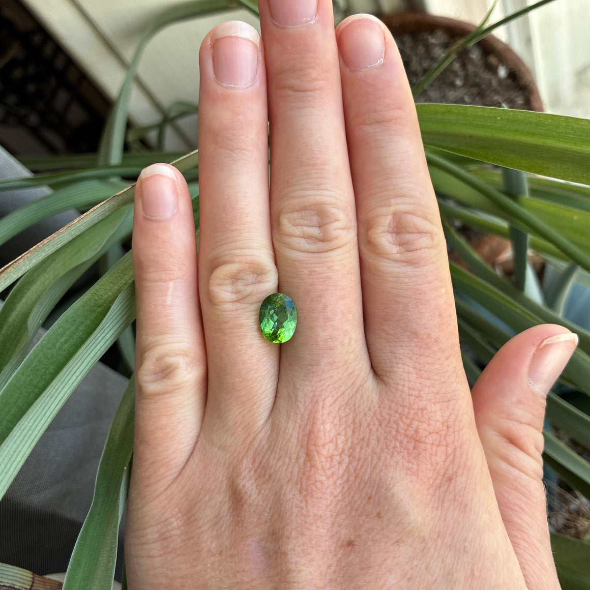2.54 carat Green Tourmaline, 10x7.5mm Oval cut Recycled Gem