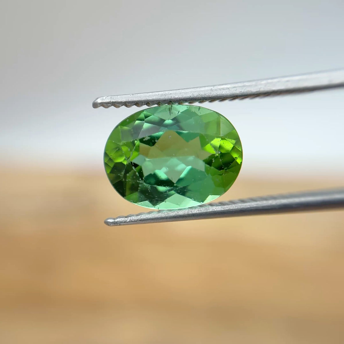 2.54 carat Green Tourmaline, 10x7.5mm Oval cut Recycled Gem