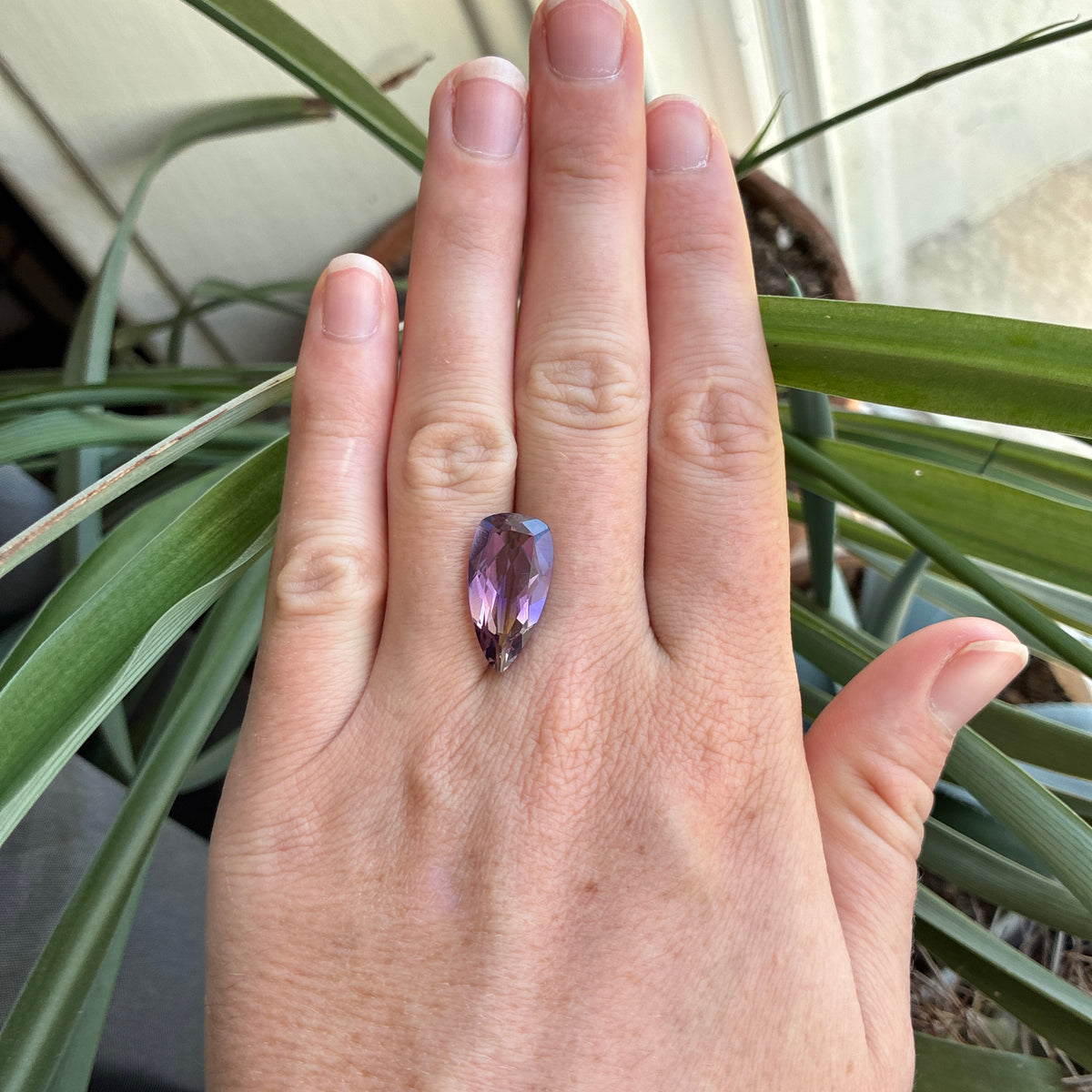 7.85 carat Ametrine, 19.8x10.4mm Purple and Yellow Quartz