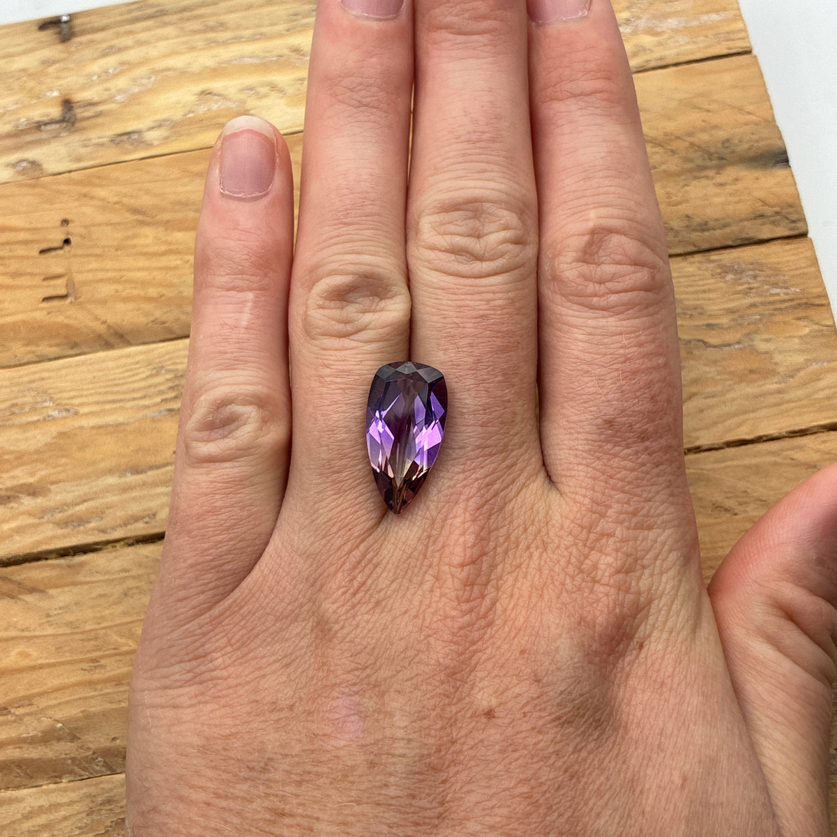 7.85 carat Ametrine, 19.8x10.4mm Purple and Yellow Quartz