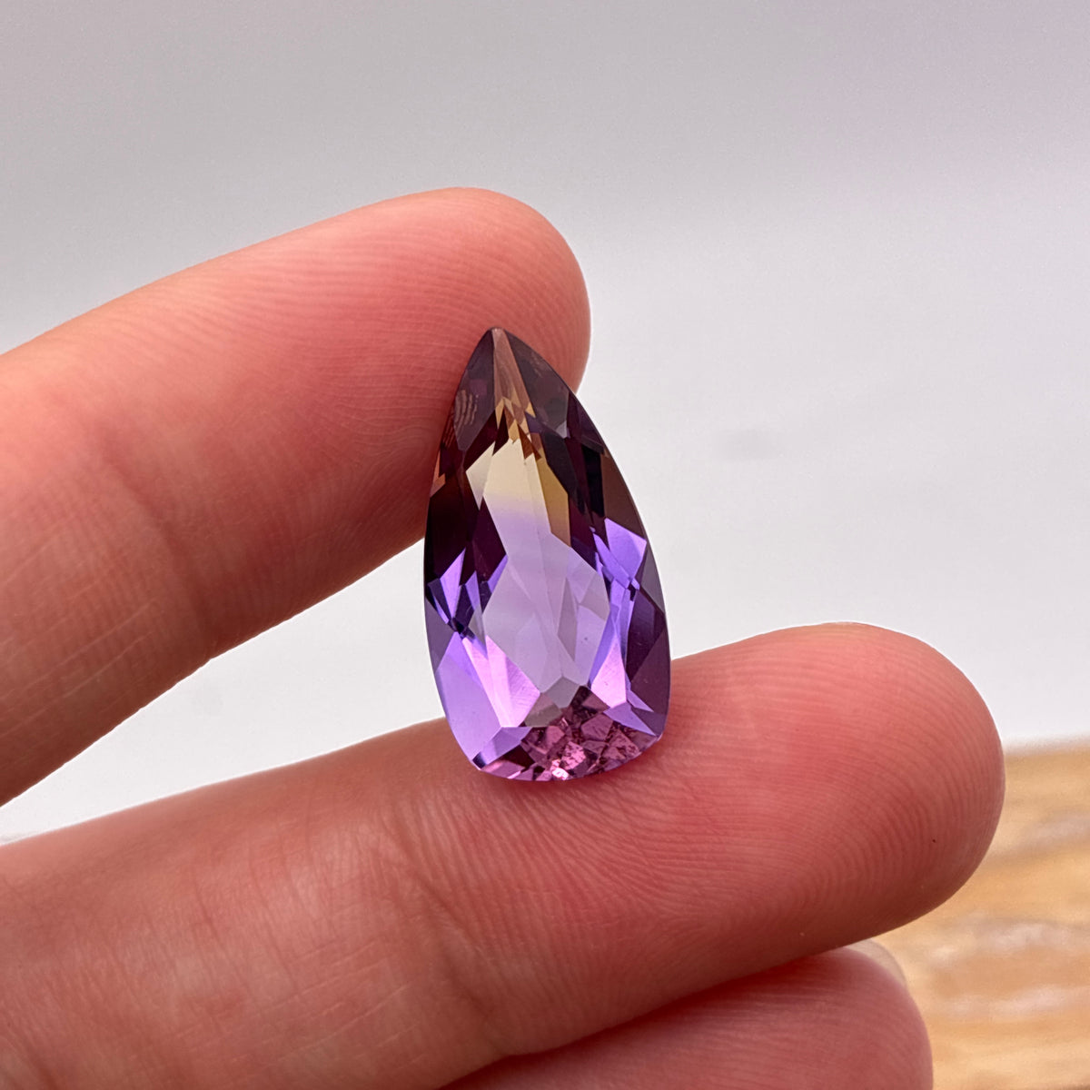 7.85 carat Ametrine, 19.8x10.4mm Purple and Yellow Quartz