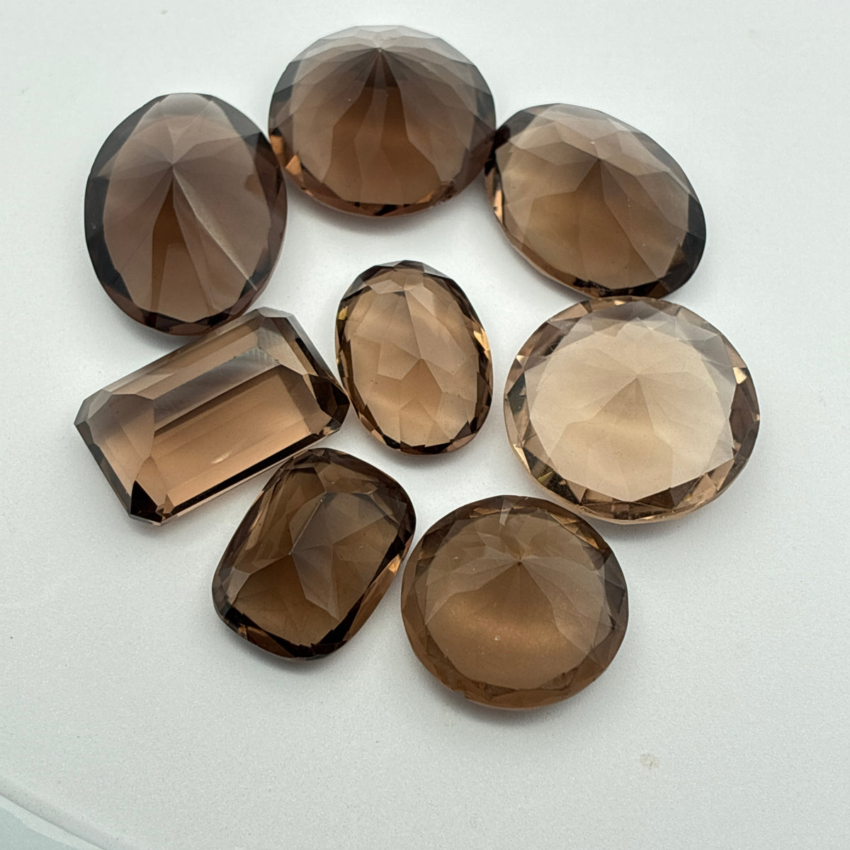 110 carat Lot of Smoky Quartz, Discount Damaged Brown Quartz, 8 pieces, Faceted, Recycled, Chipped and Worn, for Facet Rough
