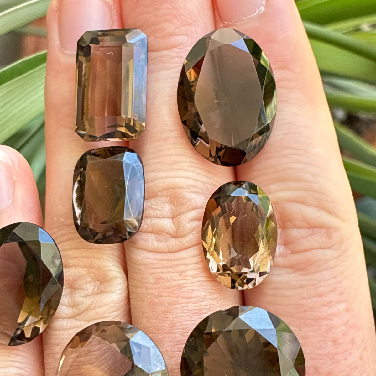 110 carat Lot of Smoky Quartz, Discount Damaged Brown Quartz, 8 pieces, Faceted, Recycled, Chipped and Worn, for Facet Rough