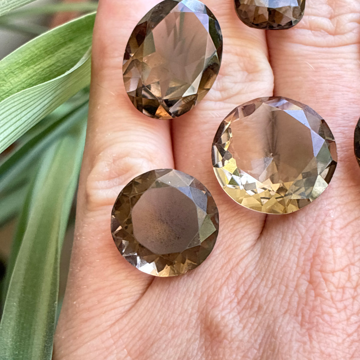 110 carat Lot of Smoky Quartz, Discount Damaged Brown Quartz, 8 pieces, Faceted, Recycled, Chipped and Worn, for Facet Rough