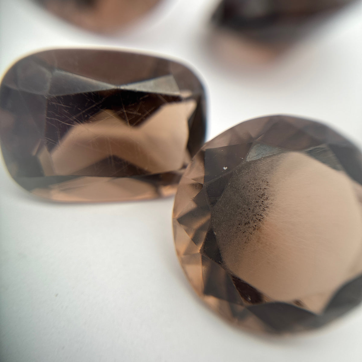 110 carat Lot of Smoky Quartz, Discount Damaged Brown Quartz, 8 pieces, Faceted, Recycled, Chipped and Worn, for Facet Rough