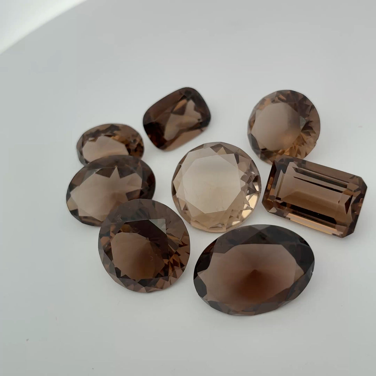 110 carat Lot of Smoky Quartz, Discount Damaged Brown Quartz, 8 pieces, Faceted, Recycled, Chipped and Worn, for Facet Rough