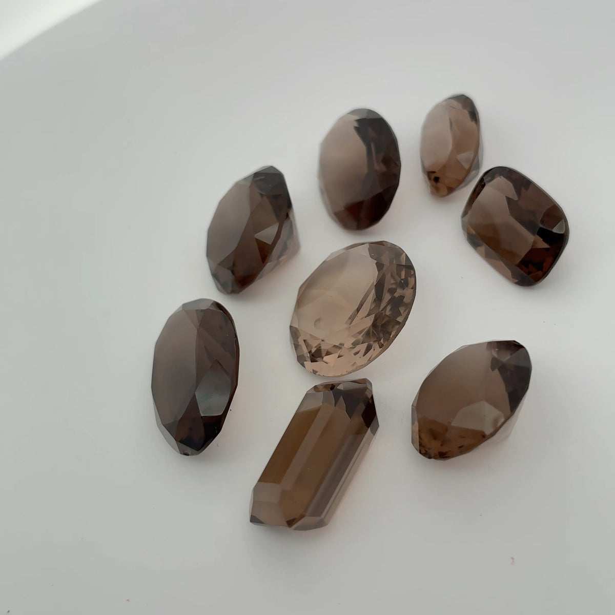 110 carat Lot of Smoky Quartz, Discount Damaged Brown Quartz, 8 pieces, Faceted, Recycled, Chipped and Worn, for Facet Rough